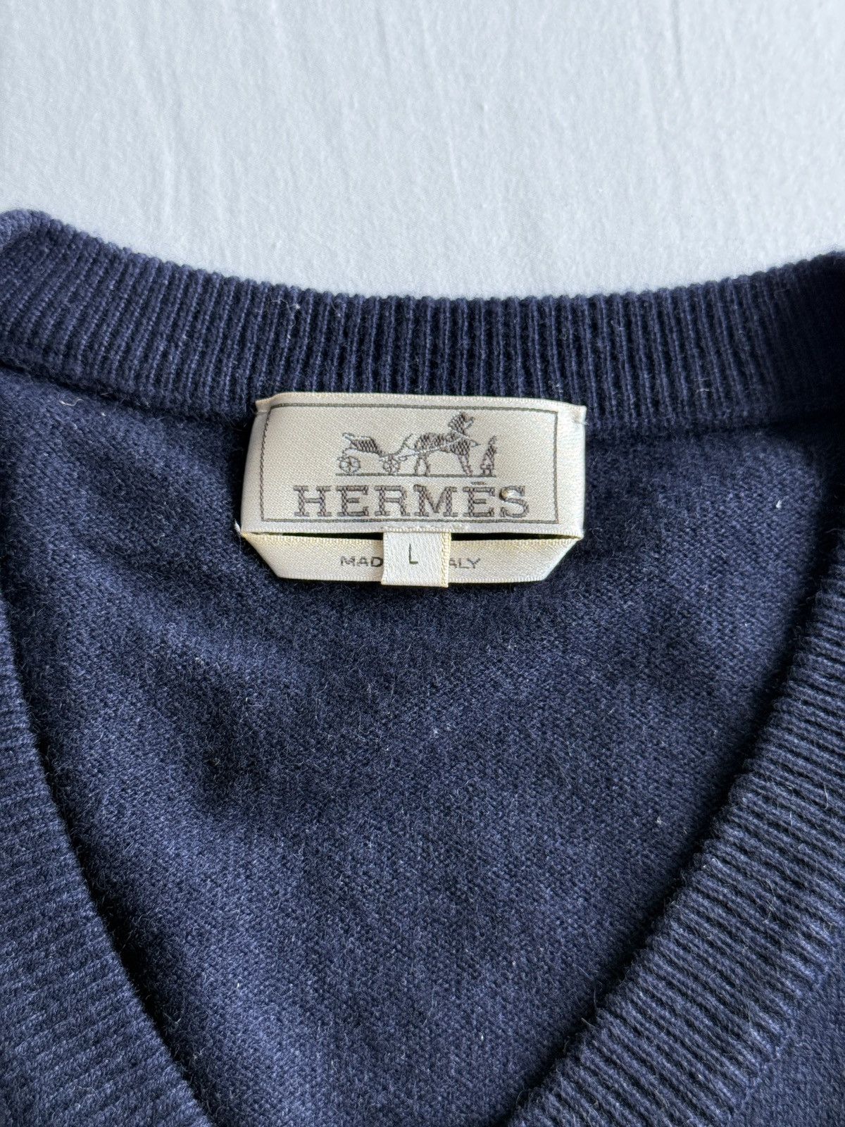 Hermes Hermes Midnight Blue Cashmere Sweater Size US L / EU 52-54 / 3 - 3 Thumbnail