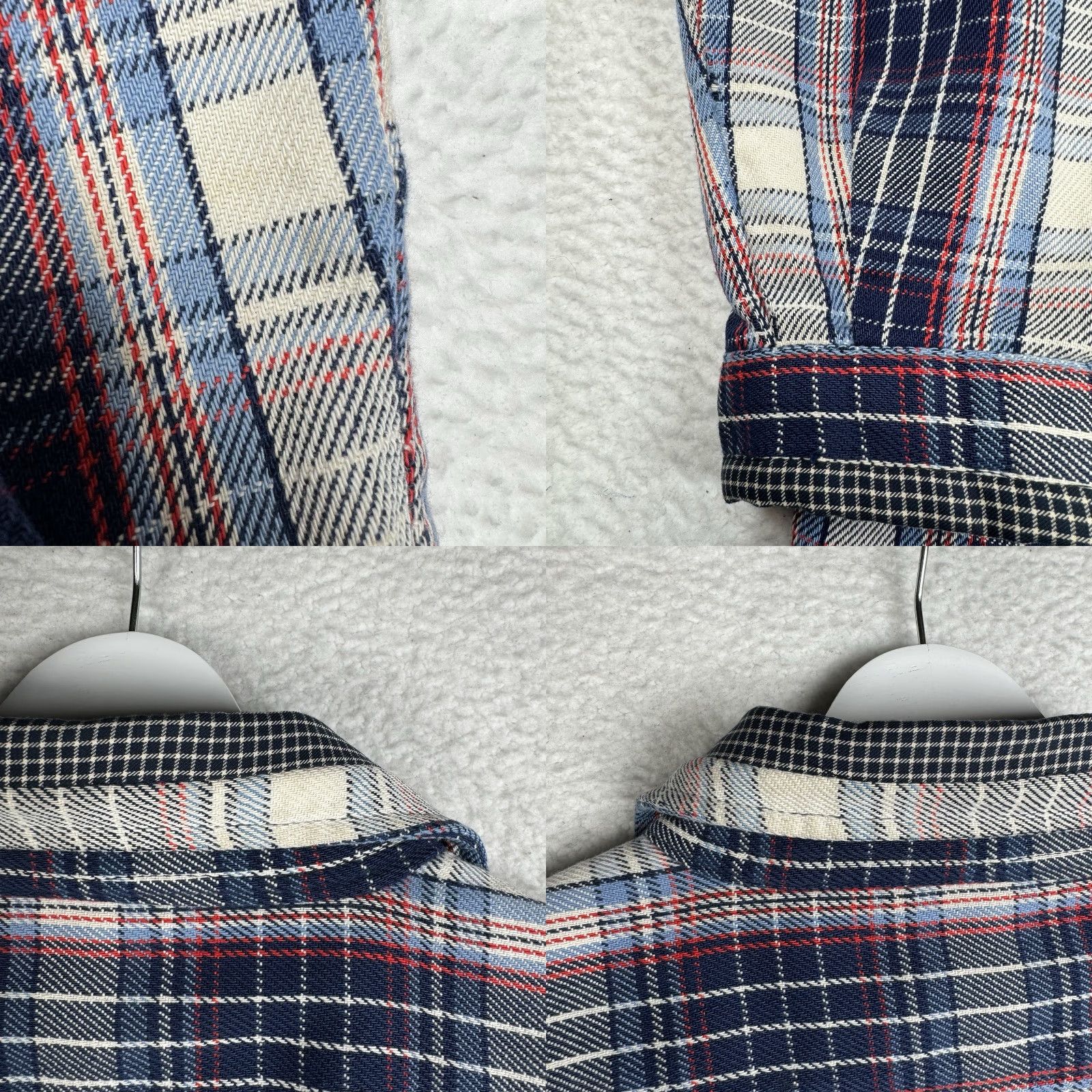 Vintage VINTAGE Five Brothers Plaid Button-Up Shirt Heavy Thick Blue Red White 2XL Mens Long Sleeve Button-Up Shirt - 2XL, Blue Red White, Vintage, Mens Size US XXL / EU 58 / 5 - 8 Thumbnail