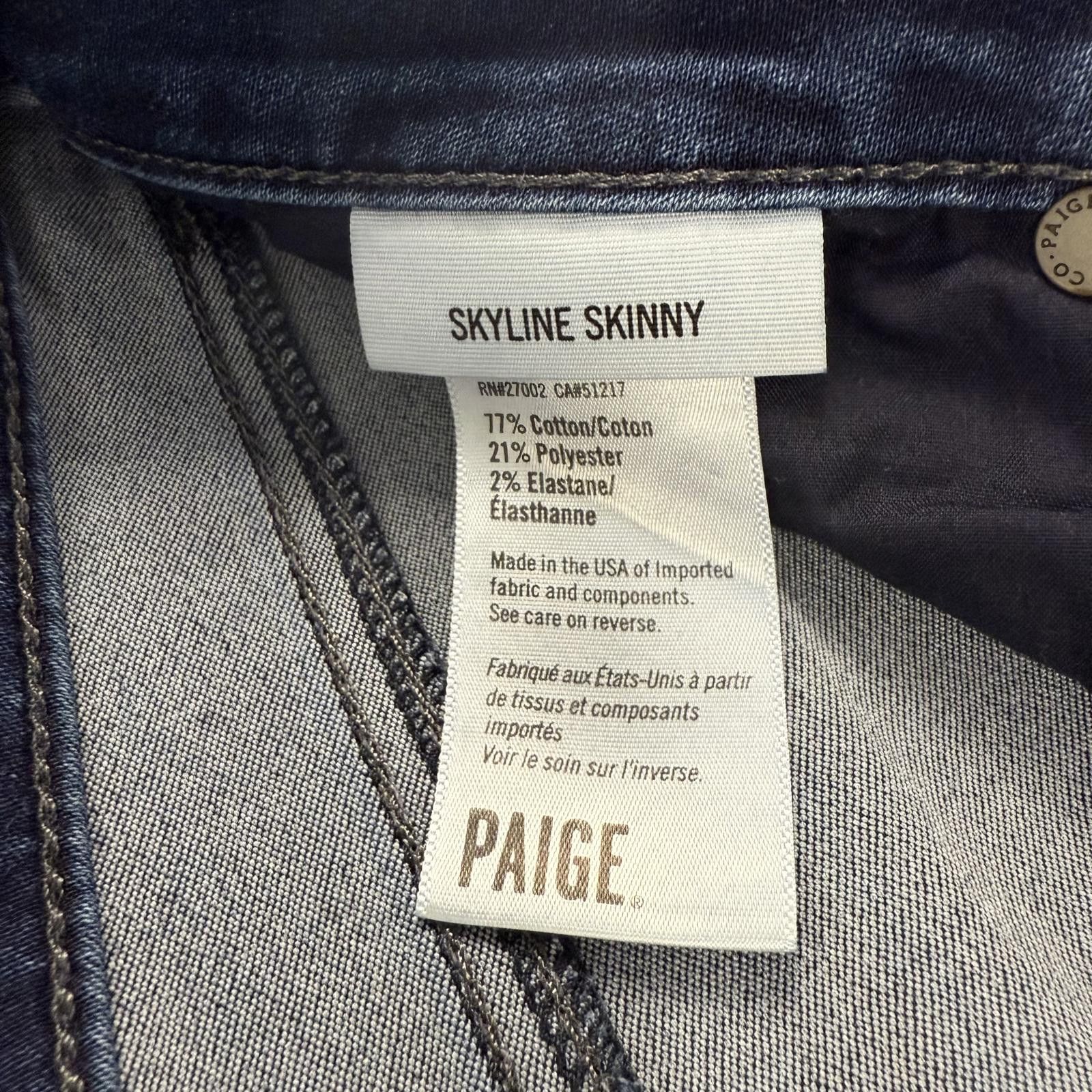 Paige Paige Skyline Skinny Premium Denim Jeans - 29 Size 29" - 6 Thumbnail