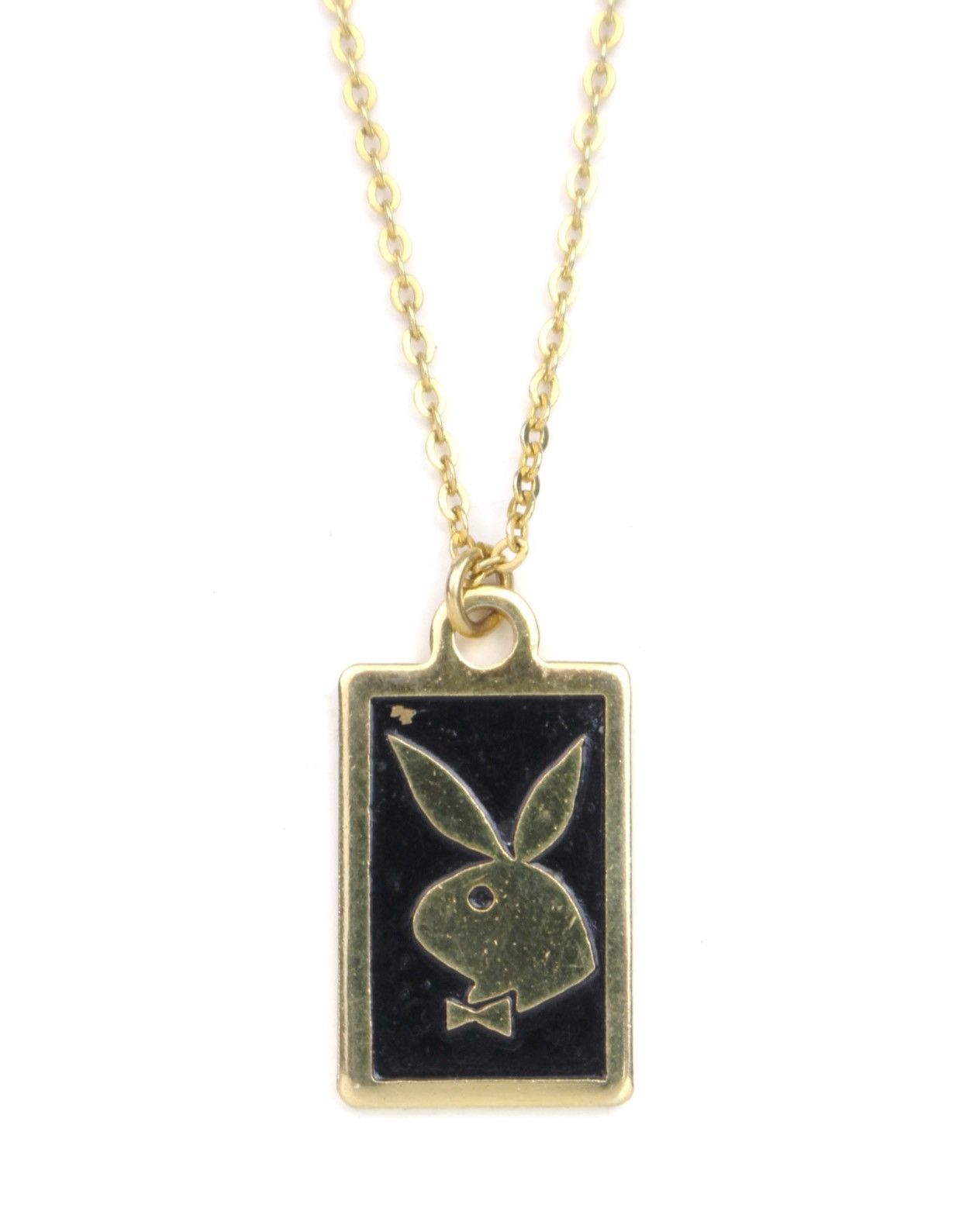 Playboy 2000S PLAYBOY BUNNY ENAMEL TAG GOLD-TONE NECKLACE Size ONE SIZE - 1 Thumbnail
