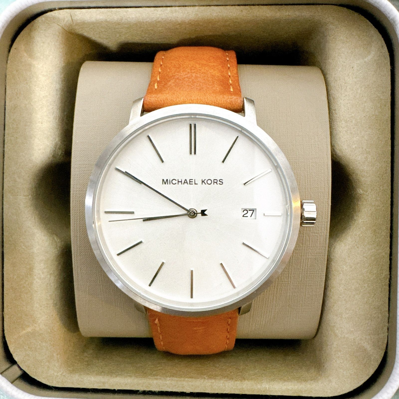 Michael Kors Michael Kors MK8673 Blake Silver-Tone and Leather Watch Size ONE SIZE - 2 Thumbnail