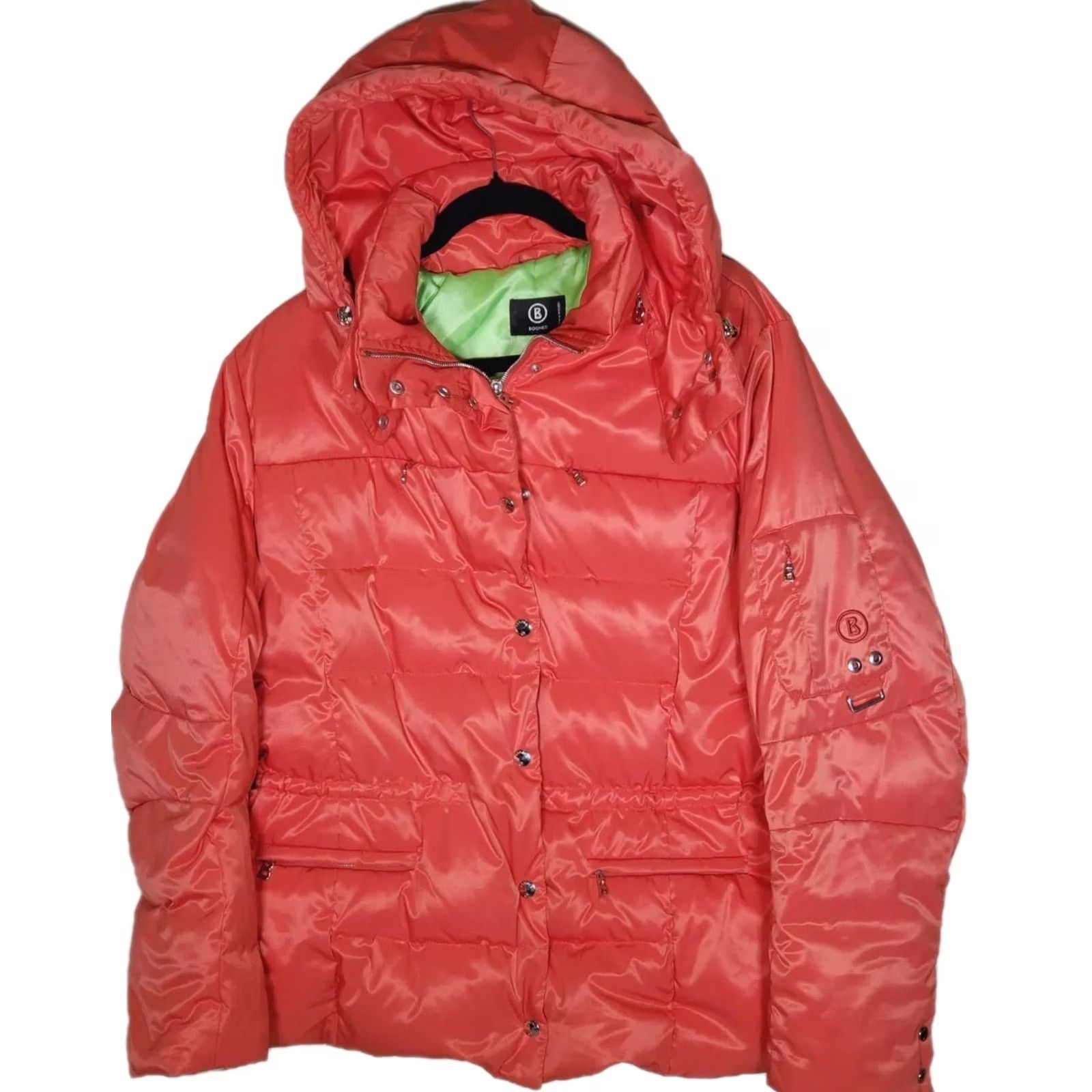 Bogner VINTAGE Bogner Down Puffer Jacket Removable Hood Women’s US 14 (XL) Red-Orange Size XL / US 12-14 / IT 48-50 - 2 Thumbnail