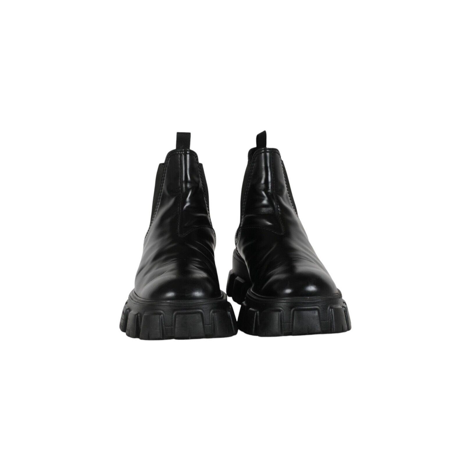 Prada Monolith Chelsea Boots Black Leather - 02511B Size US 11 / EU 44 - 9 Thumbnail