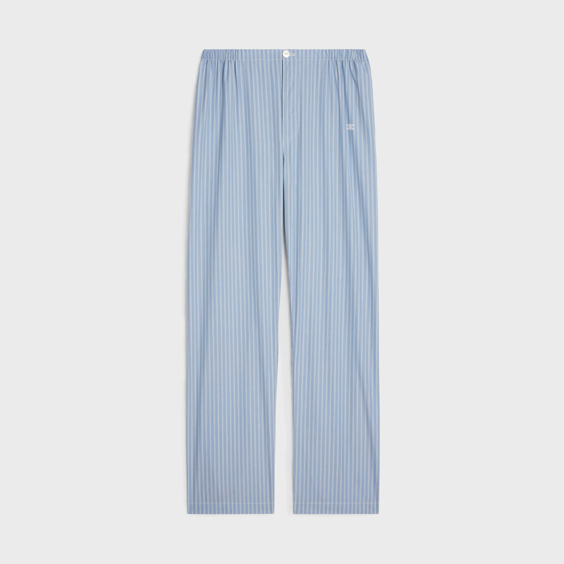Celine TRIOMPHE PAJAMA PANTS IN STRIPED POPLIN blue Size US 34 / EU 50 - 1 Thumbnail