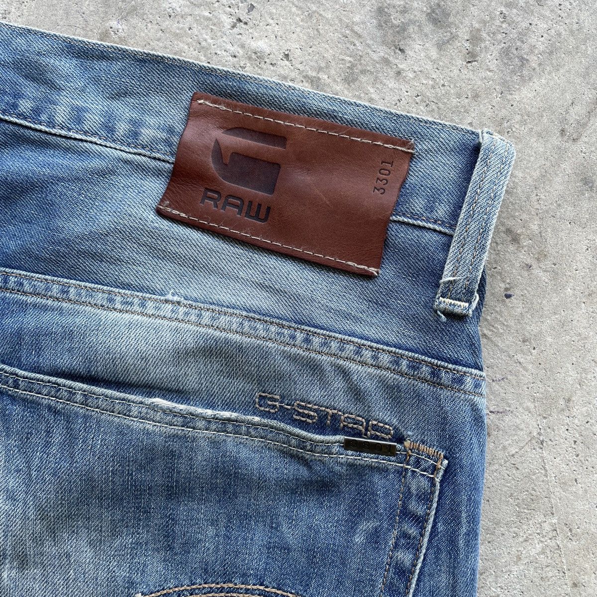 G-Star Vintage G-Star 3301 Faded Denim Distressed Jeans Pants W35 Size US 35 - 10 Thumbnail