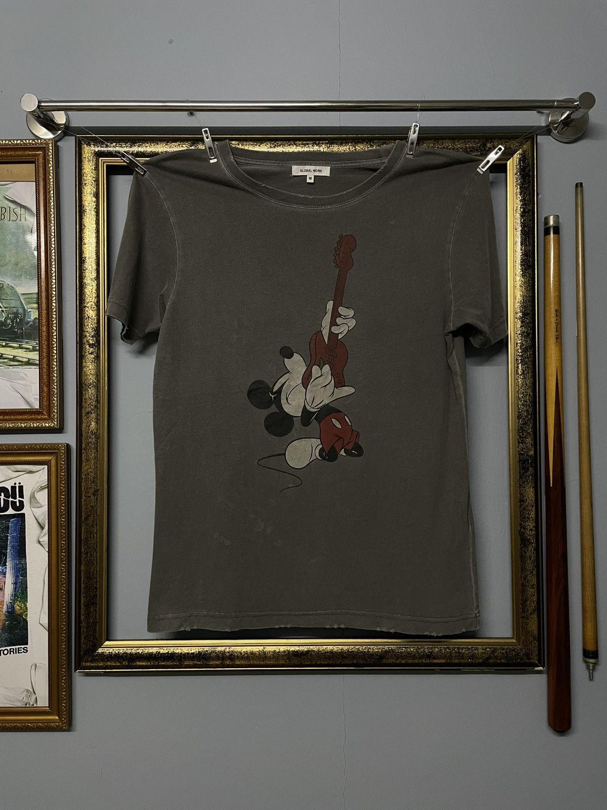 Designer × Japanese Brand × Vintage Vintage Japan Global Work Mickey Rockstar Distressed Tee Size US S / EU 44-46 / 1 - 1 Thumbnail