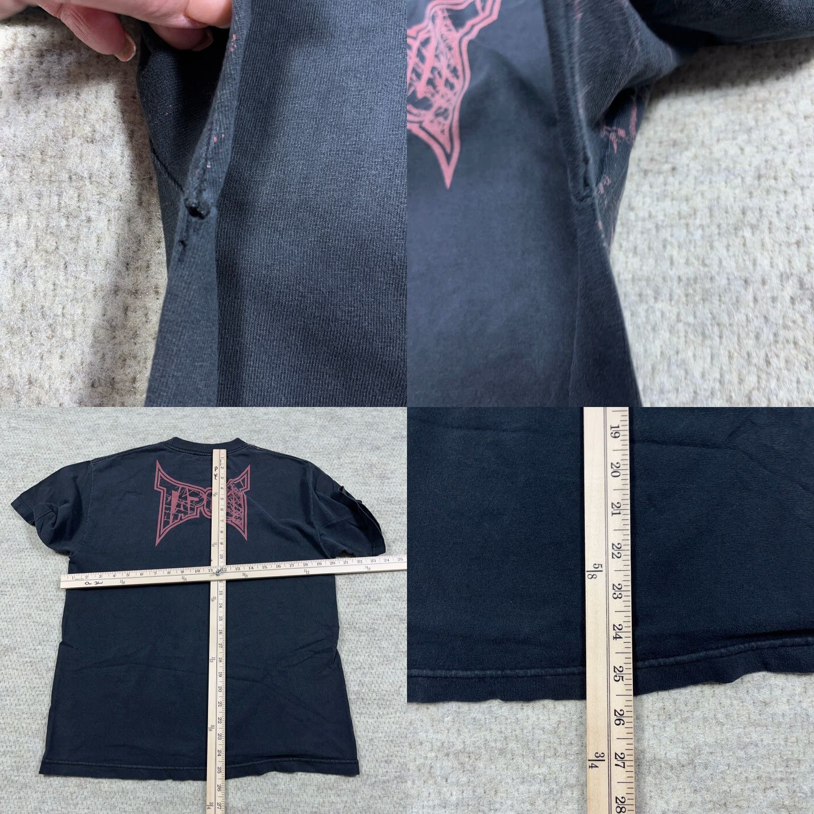 Tapout VINTAGE Tapout Shirt Men L Black AOP Graphic Print Skull USA 90s Punk Gothic Motorcycle All Over Shirt Mens Size US L / EU 52-54 / 3 - 8 Thumbnail