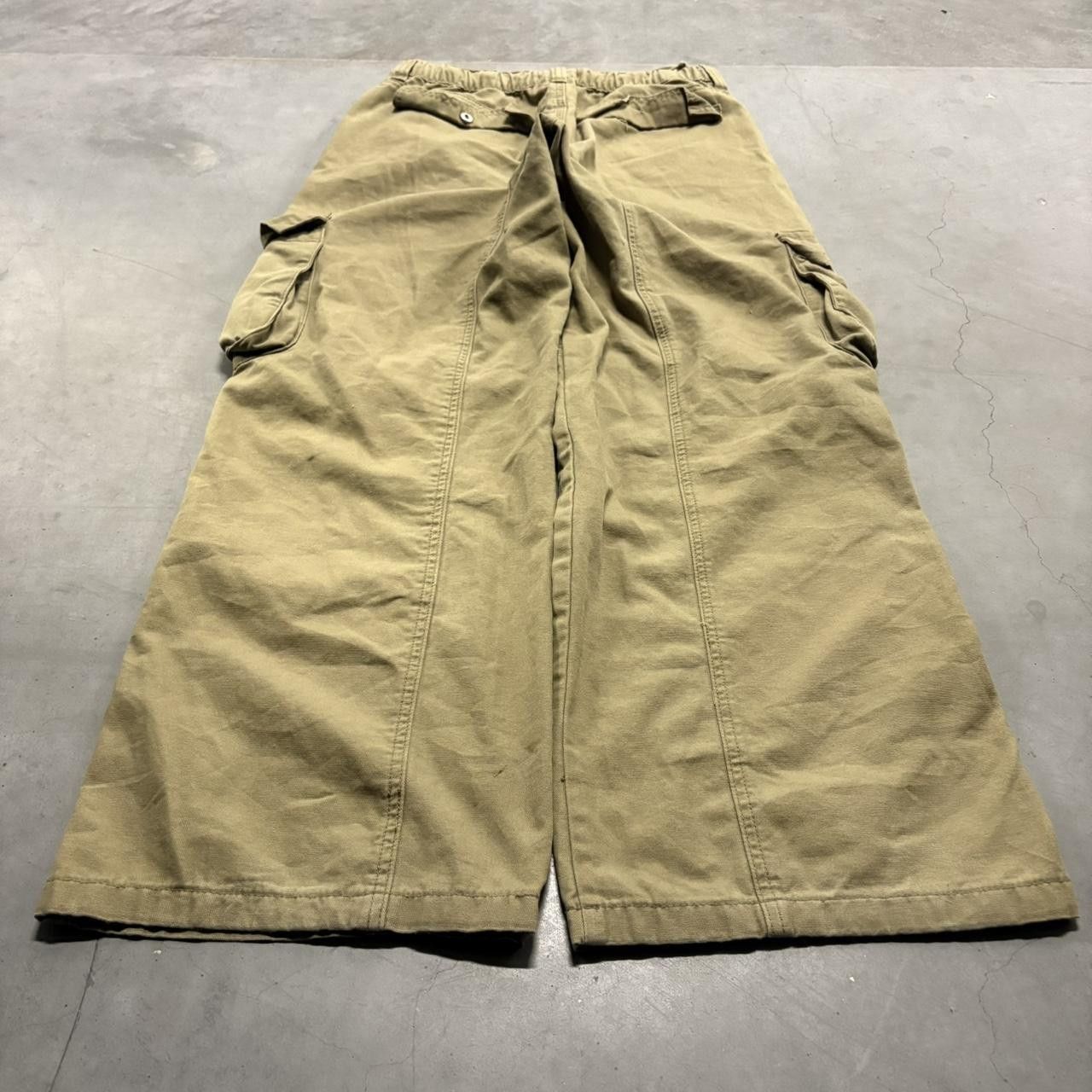 Japanese Brand × Vintage Crazy Vintage Y2K/2000s Super Baggy Khaki Cargo Pants! Size US 32 / EU 48 - 4 Thumbnail