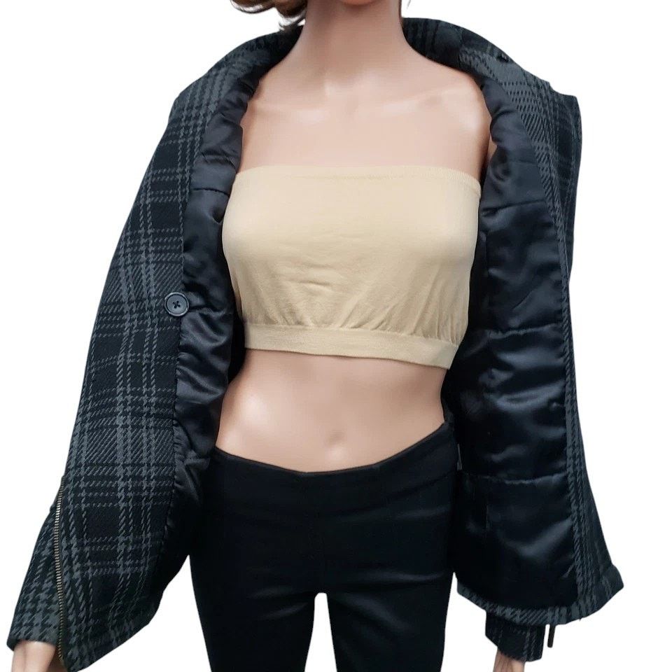 XOXO XOXO Faux Double Breast Asymmetrical zip Plaid Wool Jacket S Size S / US 4 / IT 40 - 11 Thumbnail