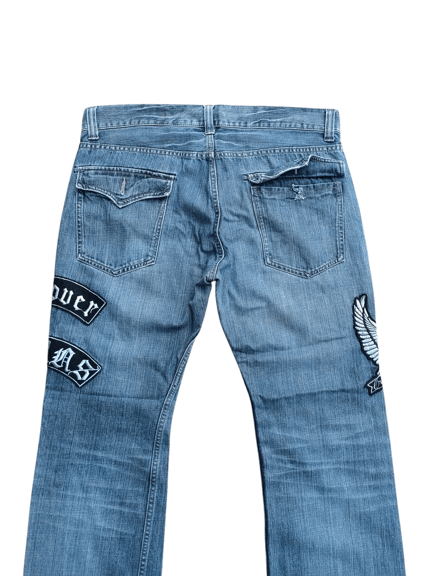 Japanese Brand FLARED RARE❤️‍🔥SORRIDERE RIPPED PATCHWORK JEANS Size US 36 / EU 52 - 7 Thumbnail