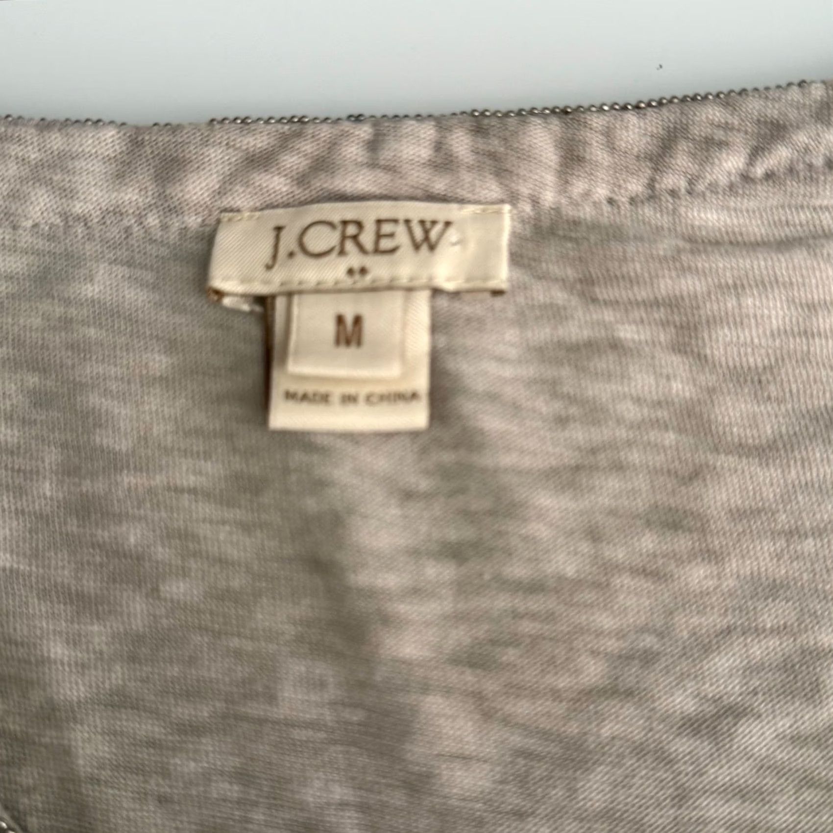 J.Crew J.Crew Womens M Tee Oatmeal Heather Beaded Scoop Neck C2721 SS Retro Neutral GUC Size M / US 6-8 / IT 42-44 - 6 Thumbnail