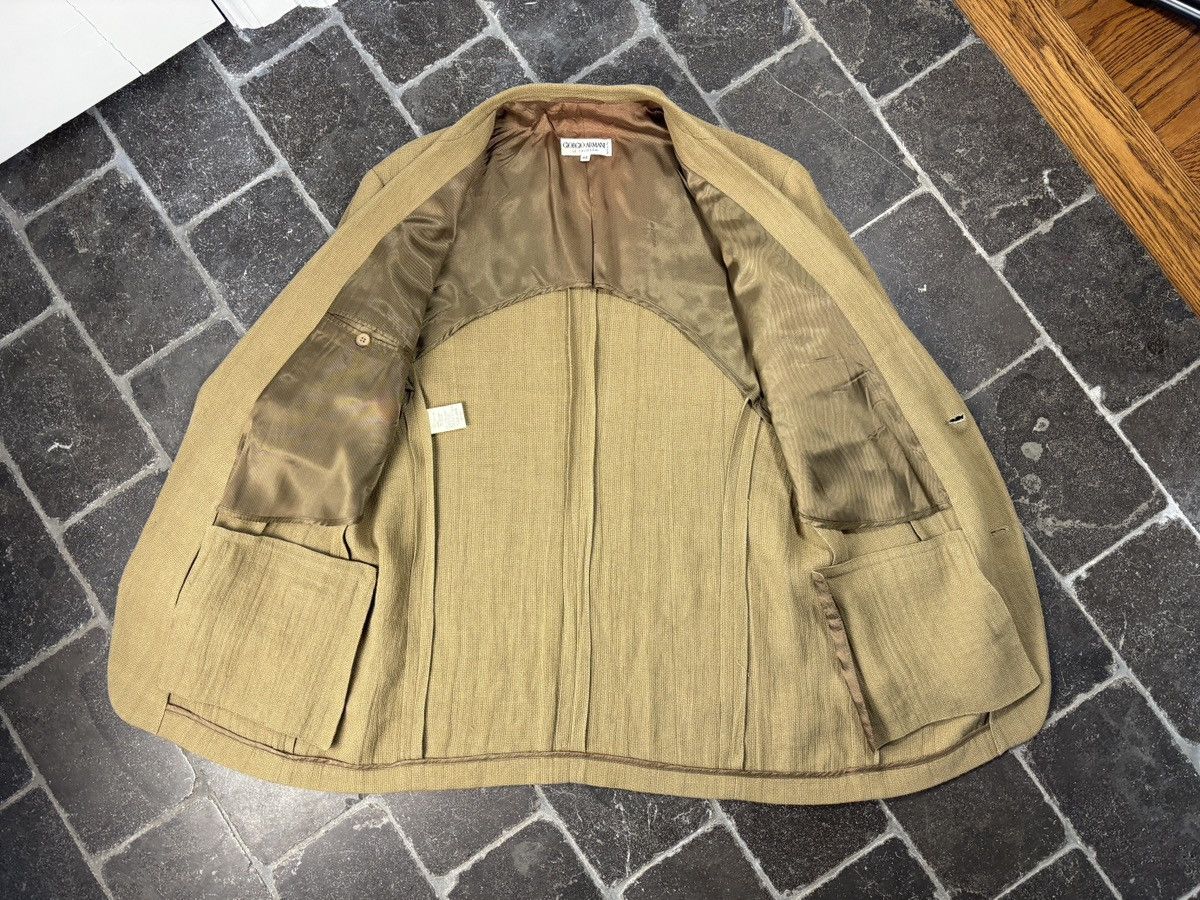 Giorgio Armani 90s Giorgio Armani Linen Jacket Vintage Le Collezioni Blazer Size 40R - 4 Thumbnail