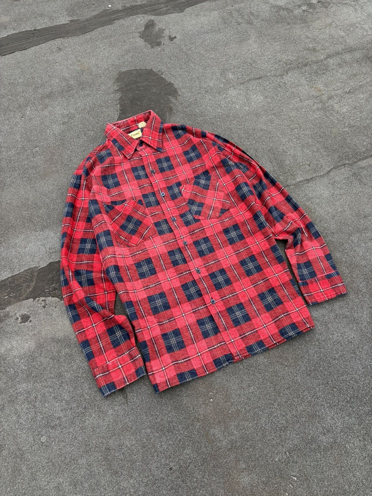 Vintage Vintage Red Plaid Flannel Shirt 90s Grunge Distress Workwear Size US M / EU 48-50 / 2 - 2 Thumbnail