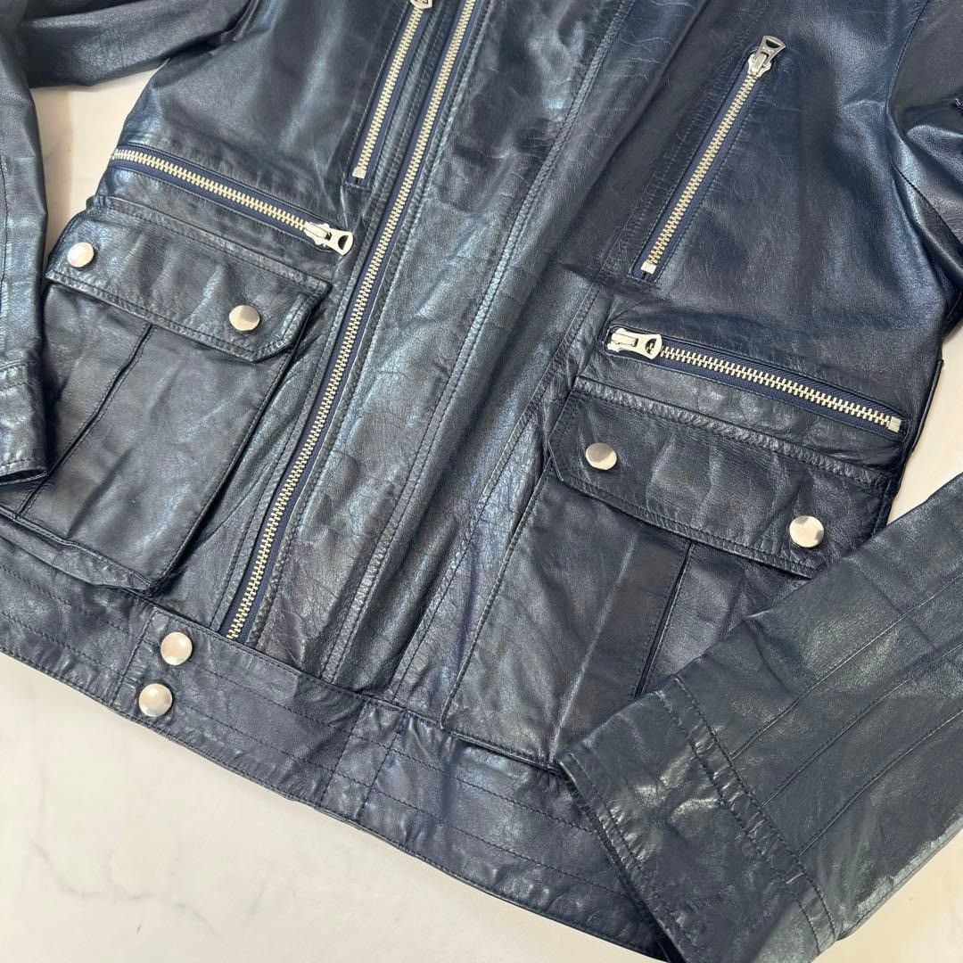 Undercover 07SS navy cow leather jacket 2 Size US M / EU 48-50 / 2 - 4 Thumbnail