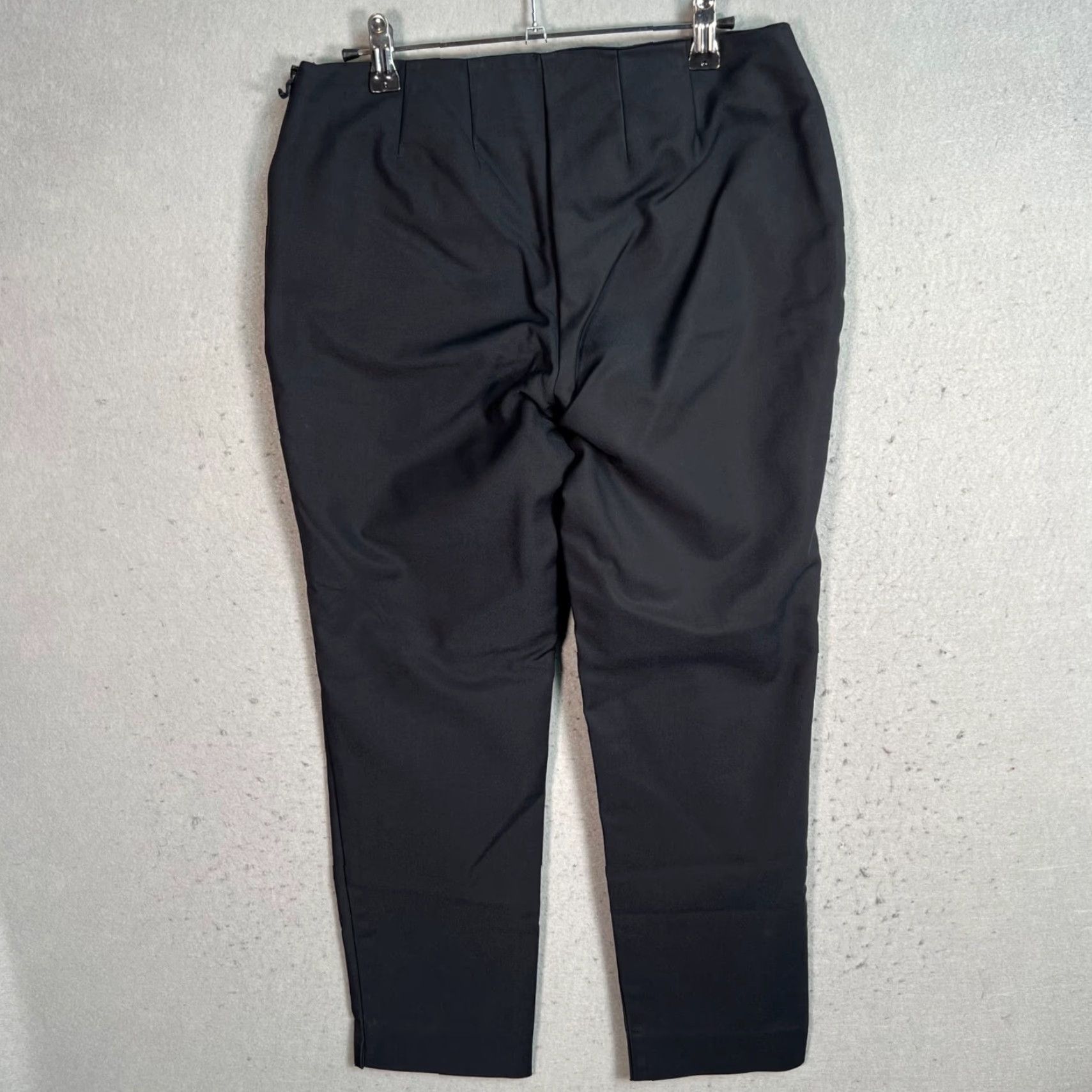 Ellen Tracy Ellen Tracy Women's Slim Black Ankle Pants Size 4 Cotton Blend Stretch Solid Size 27" / US 4 / IT 40 - 2 Thumbnail
