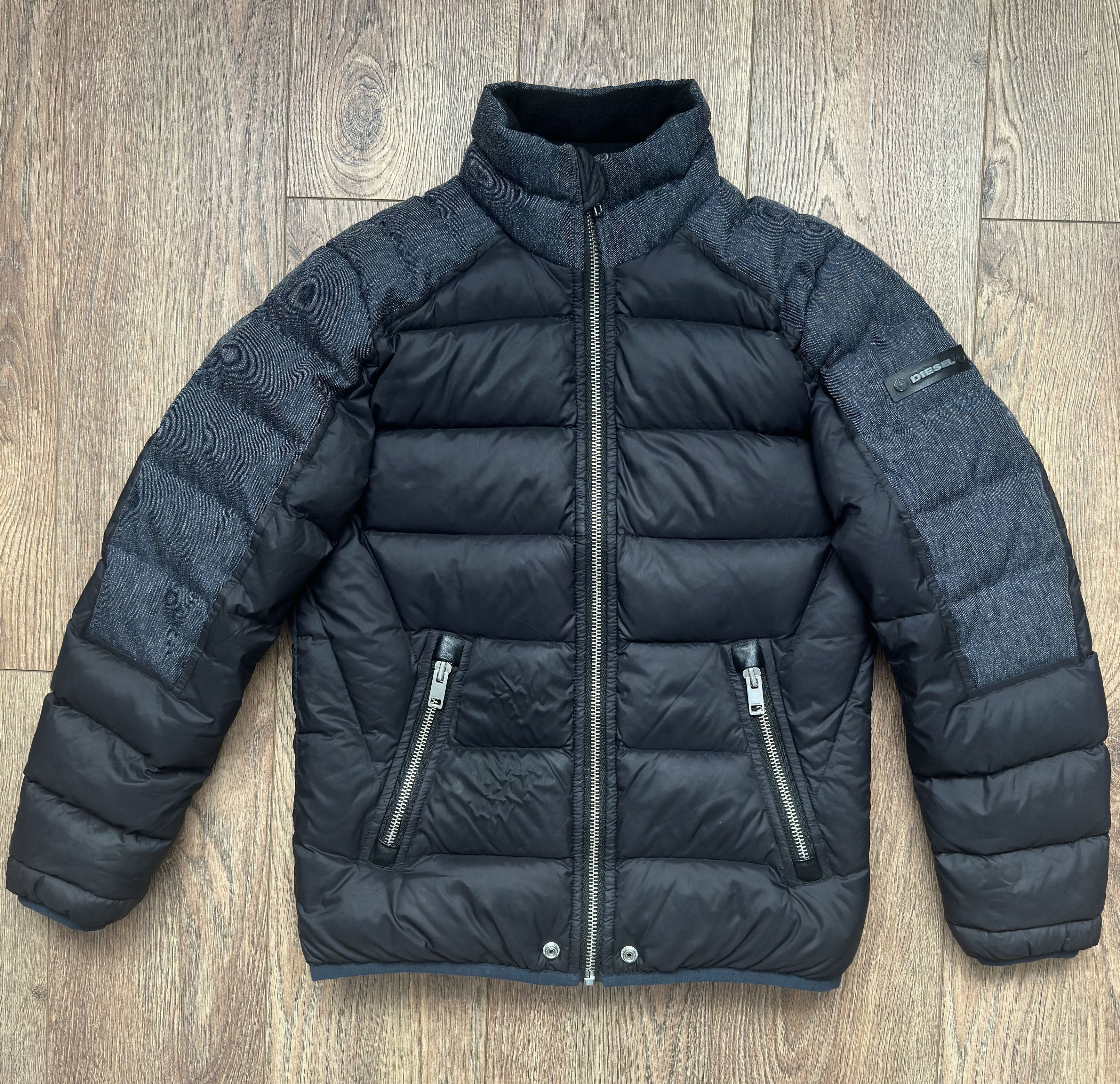 Diesel Down Puffer Jacket Black Gray Size S-M Casual Clothin