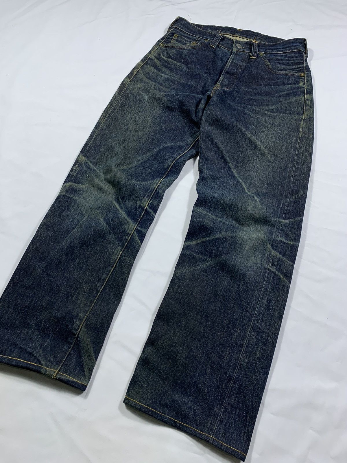 Levi's Vintage Clothing Vintage Levis 201XX Big E Selvedge Button Denim Jeans Size US 30 / EU 46 - 3 Thumbnail