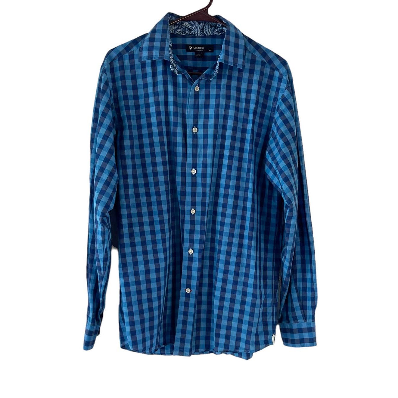 Daniel Cremieux Daniel Cremieux Men Medium Blue Gingham Button Up Shirt ...