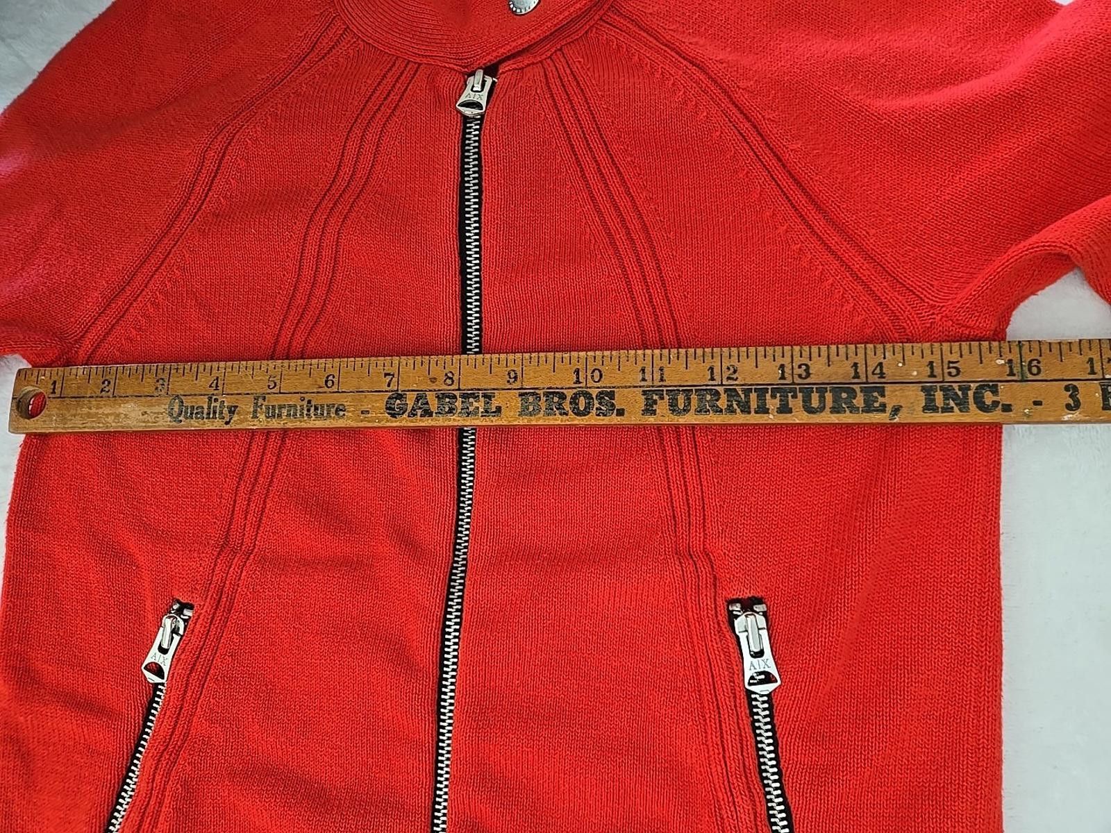 Armani Exchange Armani Exchange A|X Red Knit Zip Up Cardigan Sweater Jacket Size S / US 4 / IT 40 - 7 Thumbnail