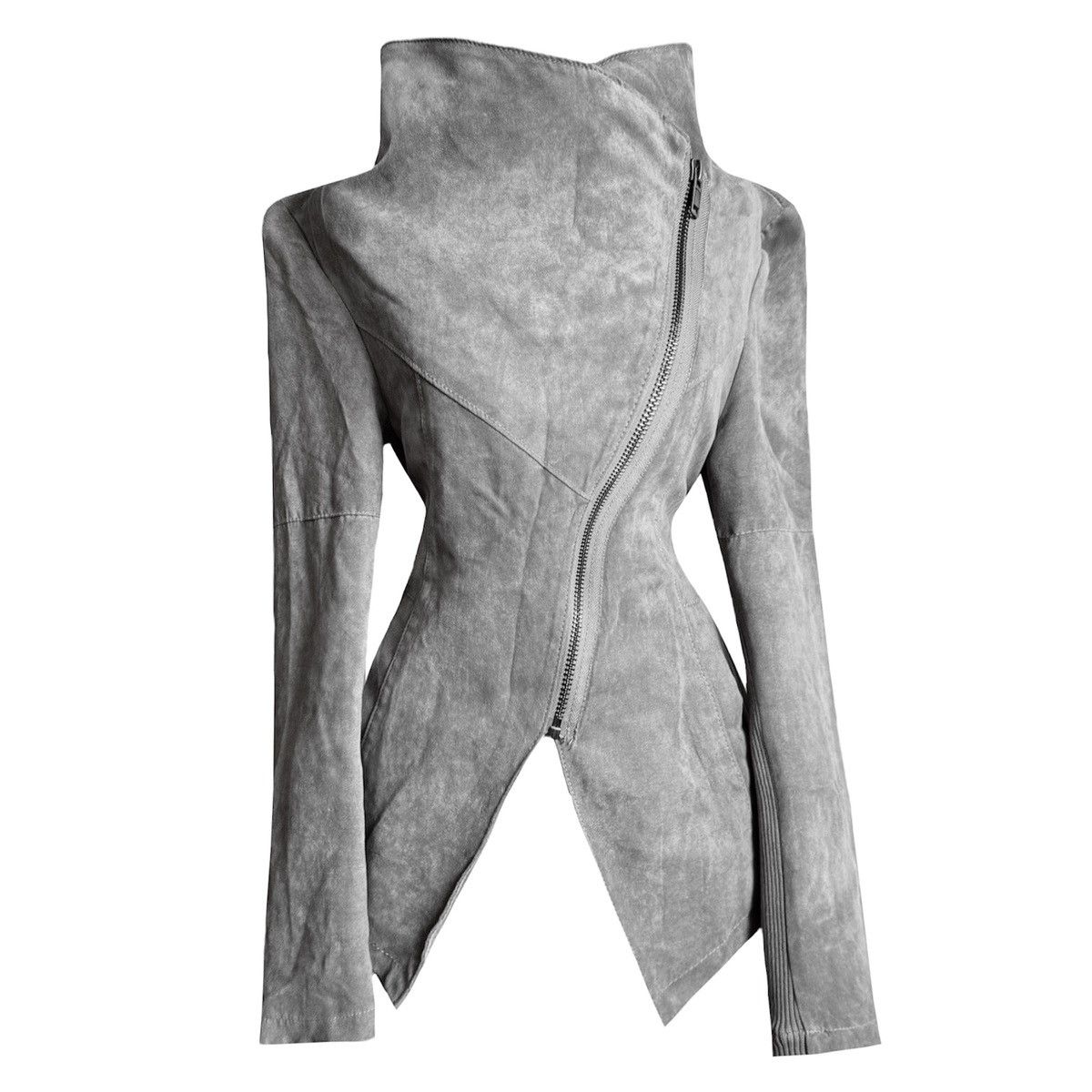 Japanese Brand × Vintage Vintage leather asymmetric avant-garde biker Size S / US 4 / IT 40 - 1 Thumbnail