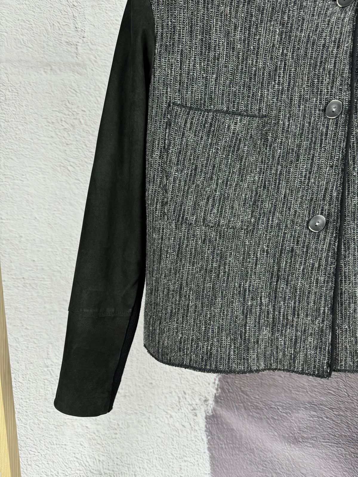 Transit × Transit Uomo Transit Par Such wool linen jacket with leather sleeve Size M / US 6-8 / IT 42-44 - 5 Thumbnail