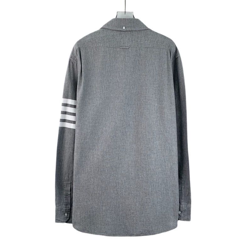 Thom Browne Thom browne Gray classic four-bar cotton lapel single-breas Size US XL / EU 56 / 4 - 2 Thumbnail