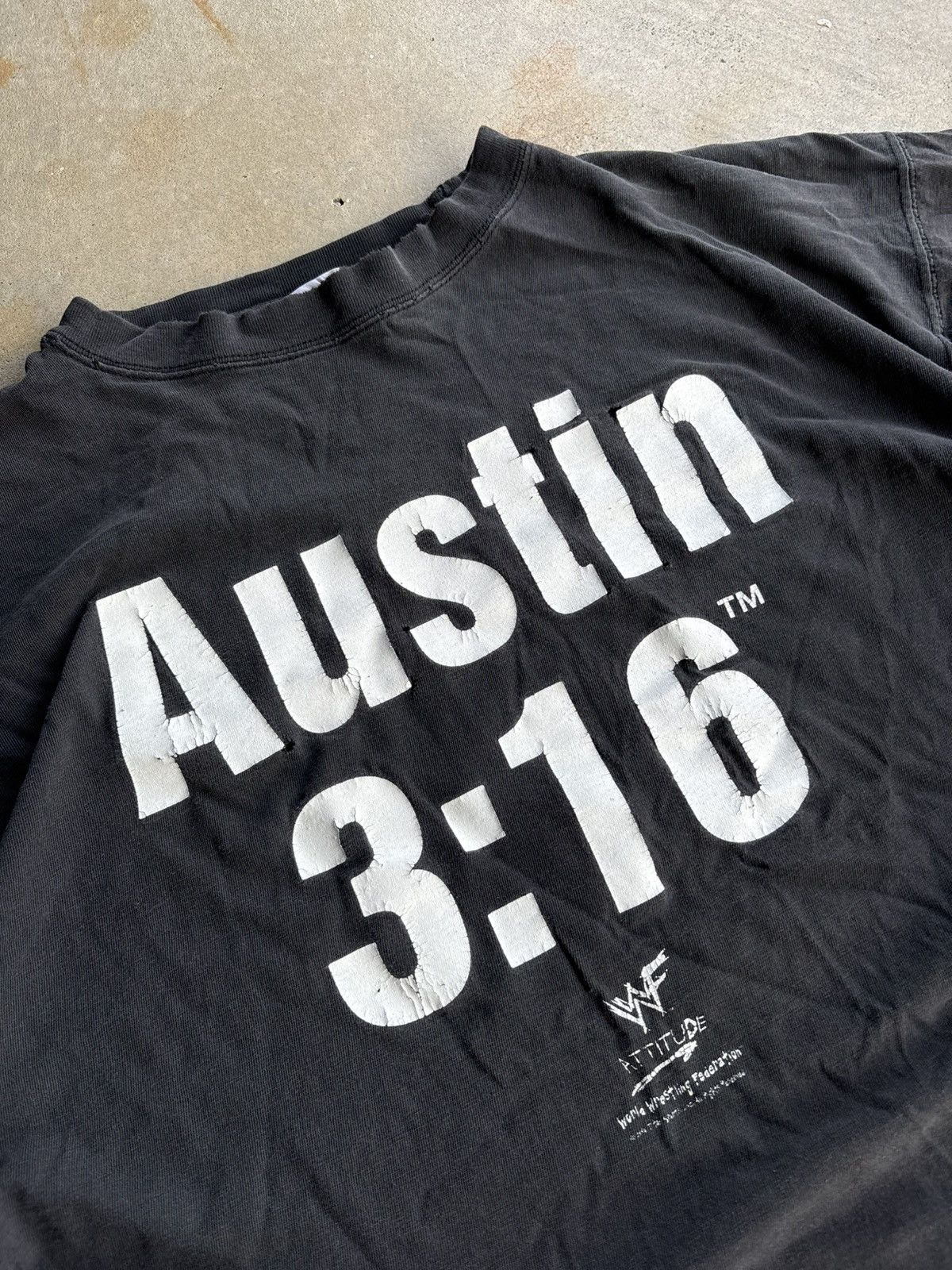 WWE Crazy 90s Stone Cole Austin 3:16 Snakepit Boxy Distressed T Size US XL / EU 56 / 4 - 3 Thumbnail