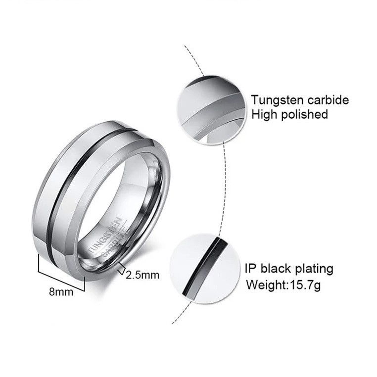 Other Casual Tungsten Ring Size ONE SIZE - 2 Thumbnail
