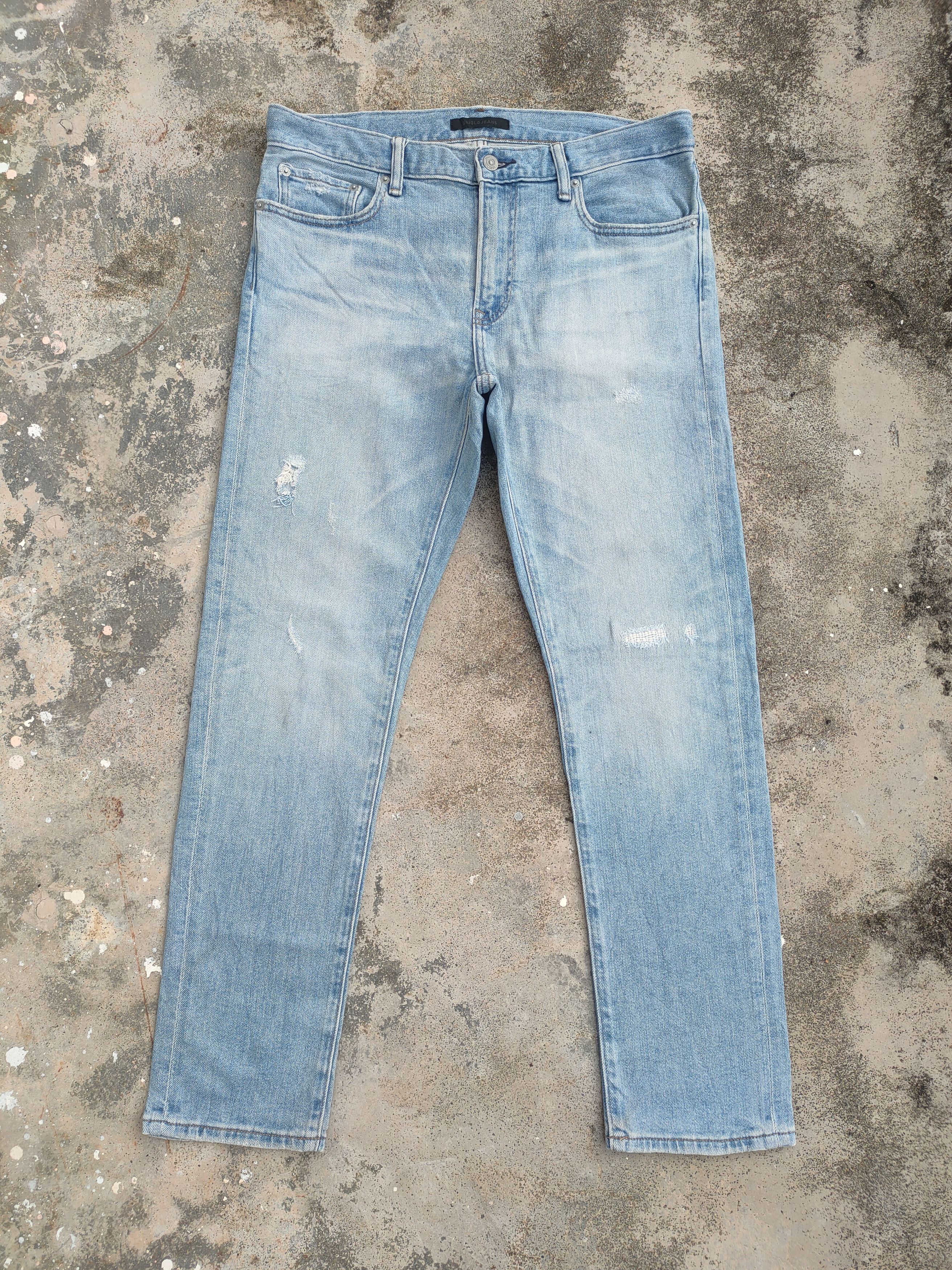 Black Label × Japanese Brand × Jean VINTAGE JAPANESE STRAIGHT FADED RIPPED DENIM JEANS PANTS Size US 35 - 1 Thumbnail