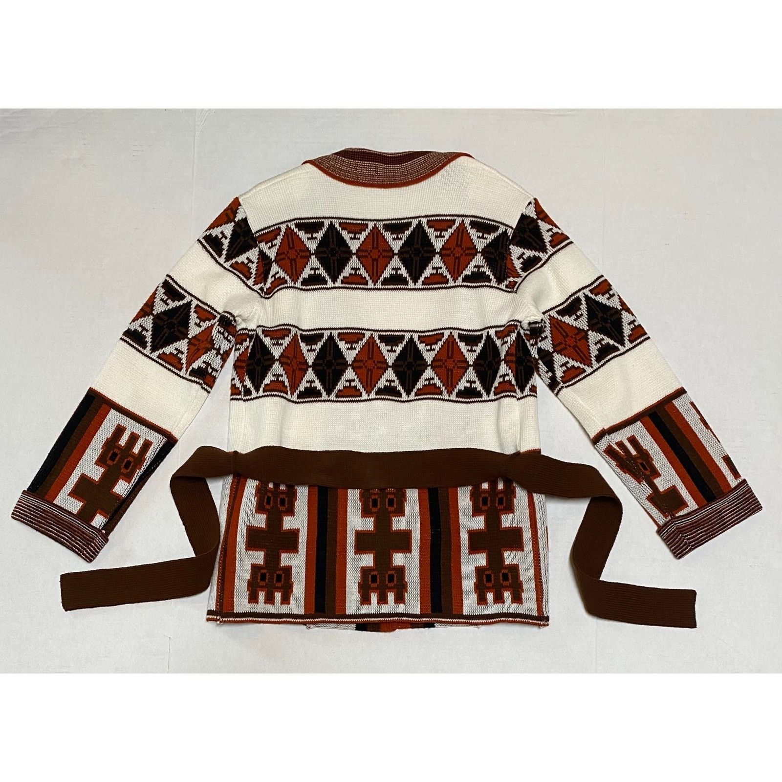 The Unbranded Brand Cardigan Sweater Southwestern Pattern Women's Size M Belted Size M / US 6-8 / IT 42-44 - 4 Thumbnail