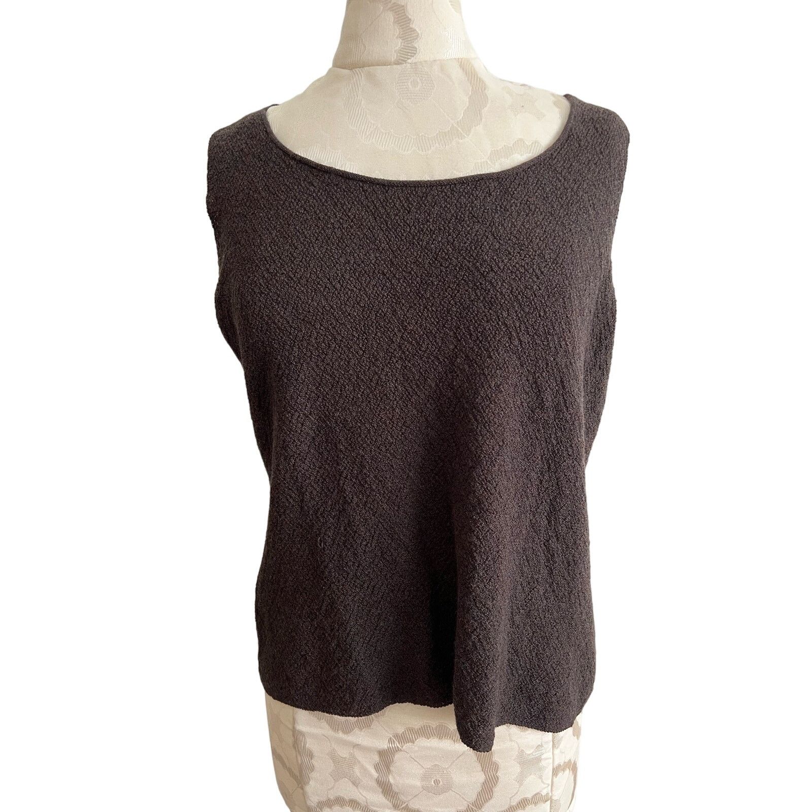 Eileen Fisher Eileen Fisher Wide Strap Brown Stretch Tank Large Size L / US 10 / IT 46 - 1 Thumbnail