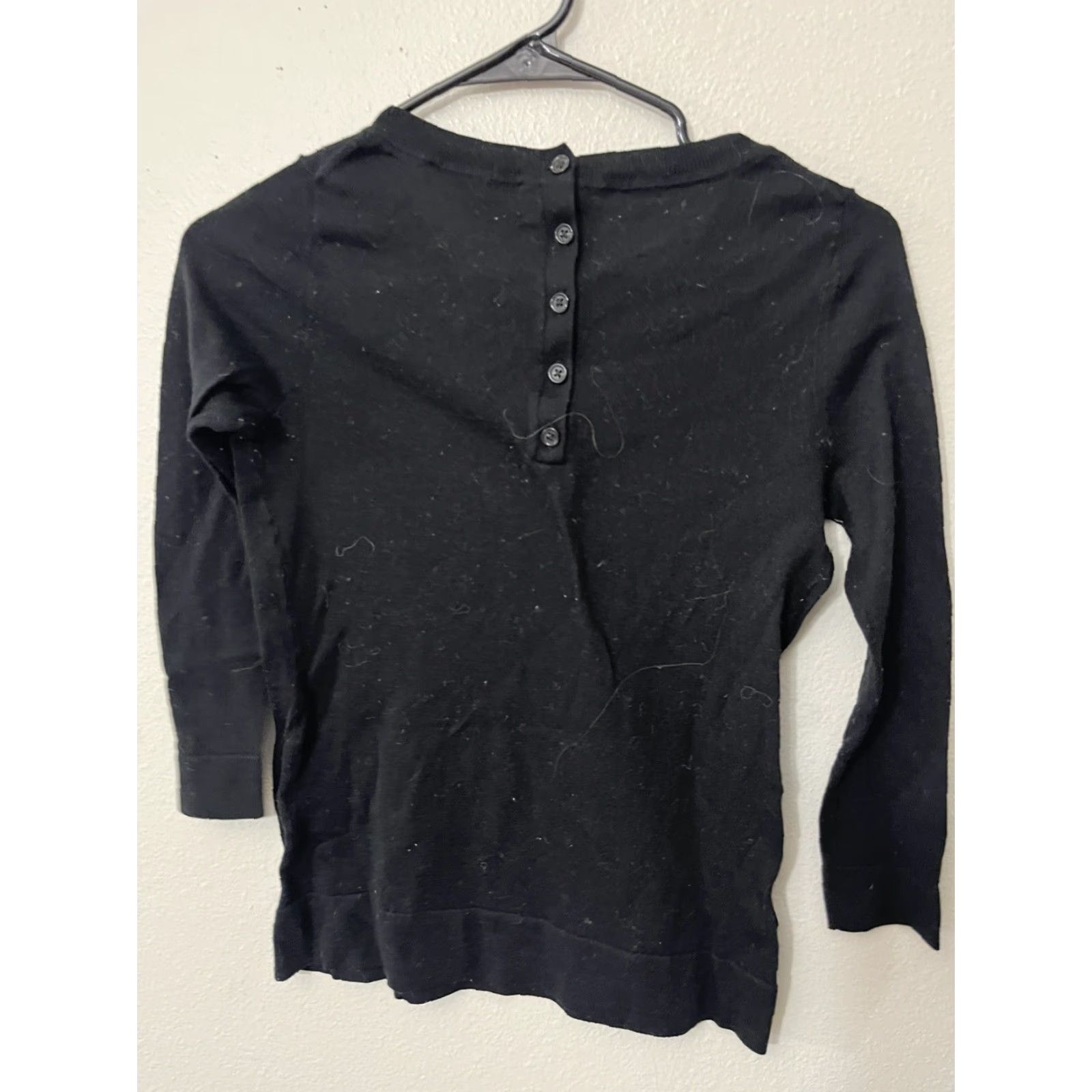 Loft VINTAGE LOFT Bohemian Peasant Blouse Women’s Size PXS Small Black Long Sleeve Ruffle Button Embroidered 90s Casual Dress Size XS / US 0-2 / IT 36-38 - 2 Thumbnail
