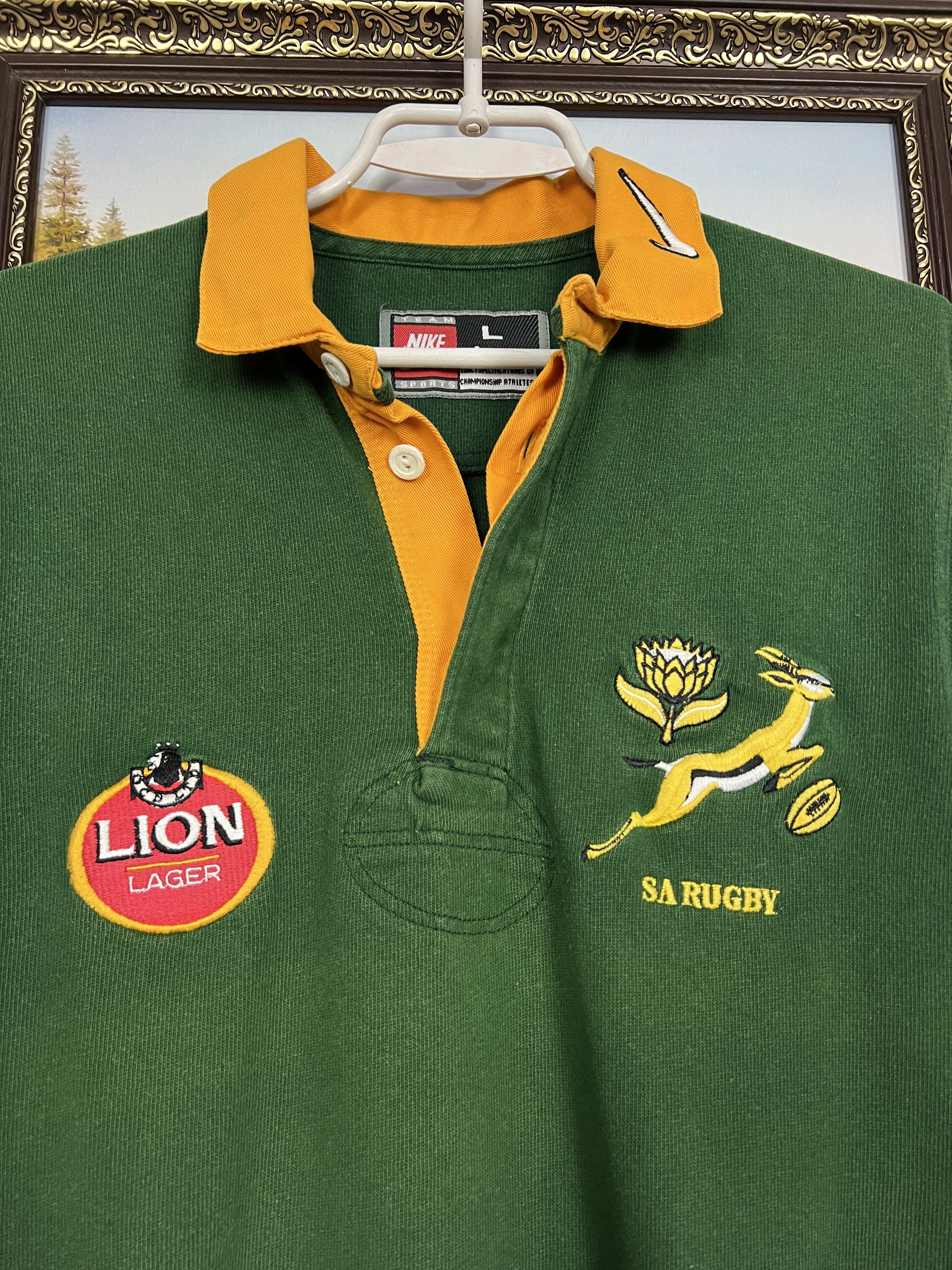 Nike South Africa Lion Rugby Union Long Sleeve Jersey Shirt Size US L / EU 52-54 / 3 - 3 Thumbnail