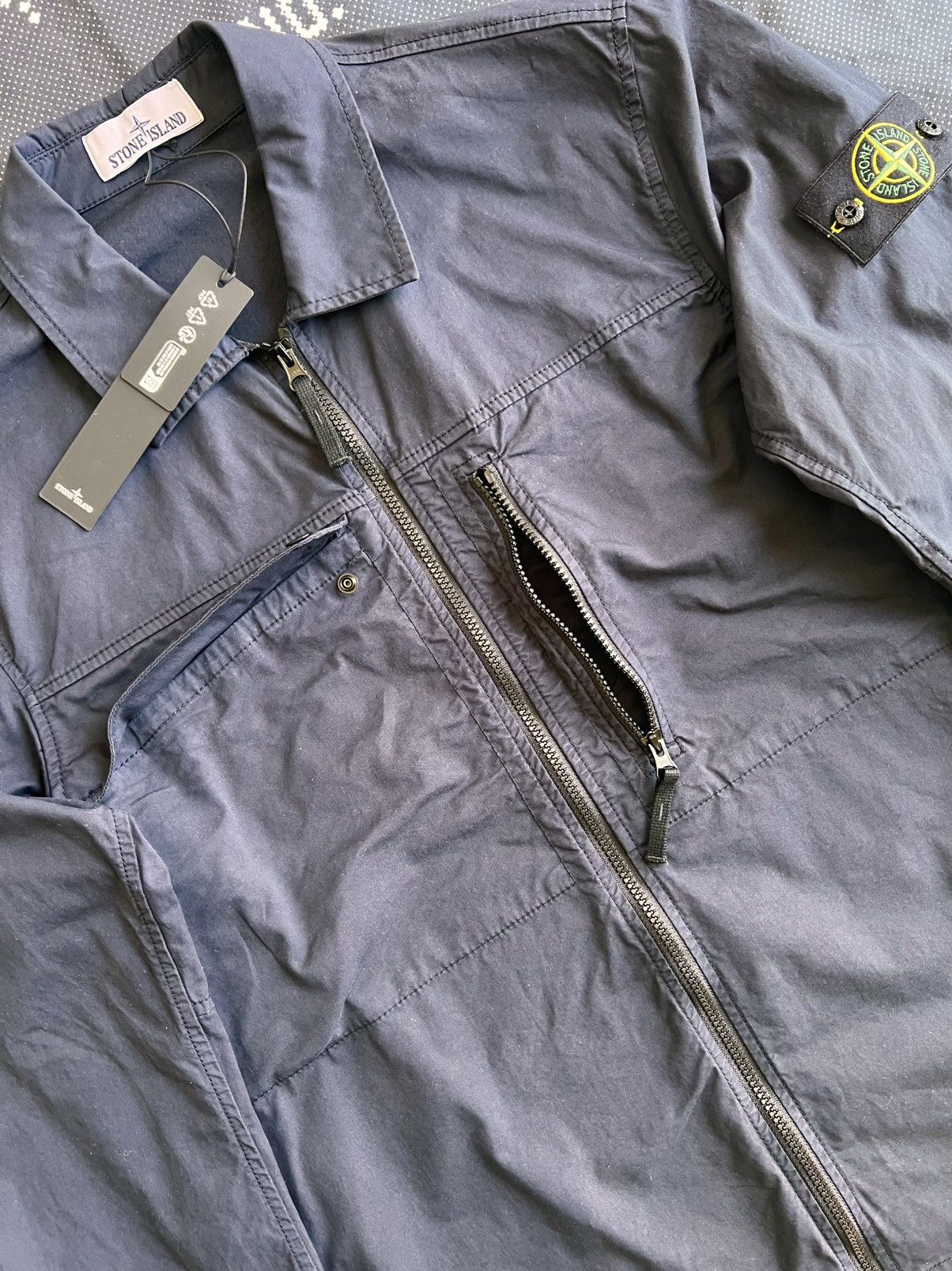Stone Island XL Stone Island Overshirt Cotton Stretch Navy blu jacket zip Size US XL / EU 56 / 4 - 17 Thumbnail
