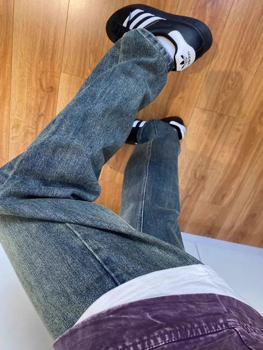 Japanese Brand Retro minimalist washed straight leg jeans Size US 32 / EU 48 - 4 Thumbnail