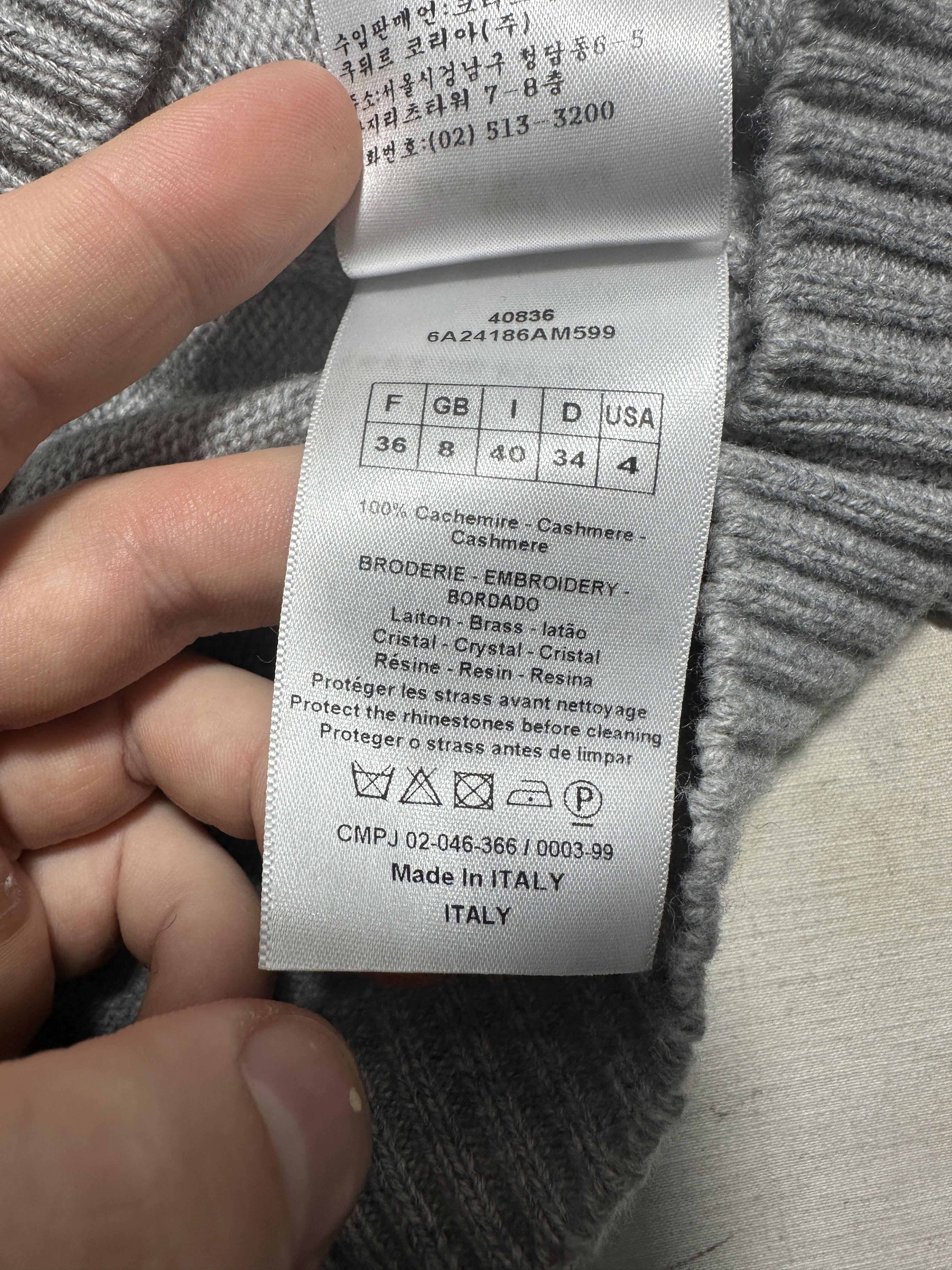 Dior Christian Dior Gray Cashmere L'Étoile Star Embroid Size 36 Size XS / US 0-2 / IT 36-38 - 16 Thumbnail