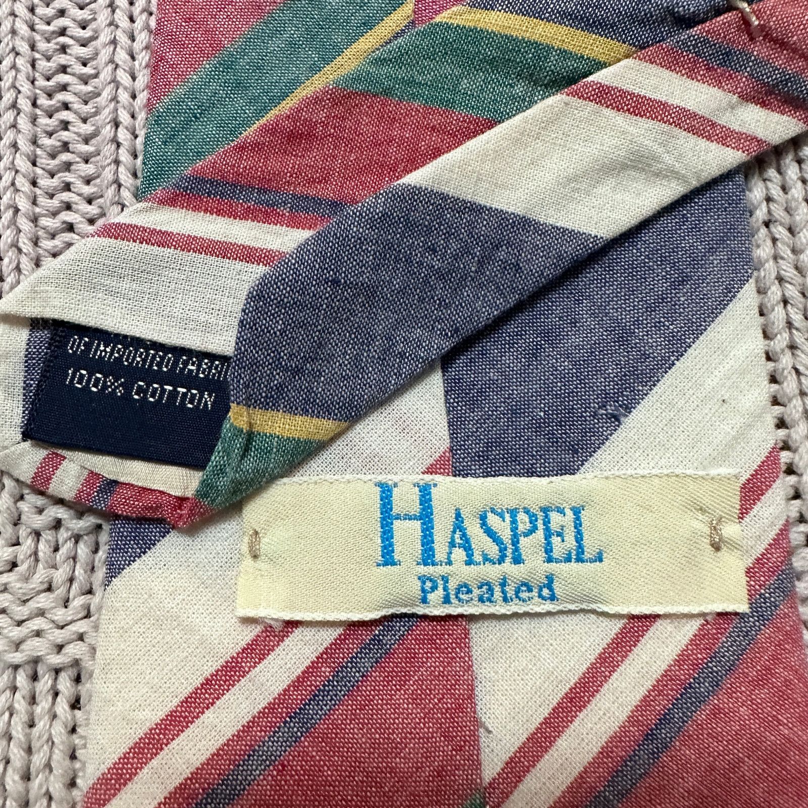 Haspel Vintage Haspel striped summer cotton tie Size ONE SIZE - 3 Thumbnail