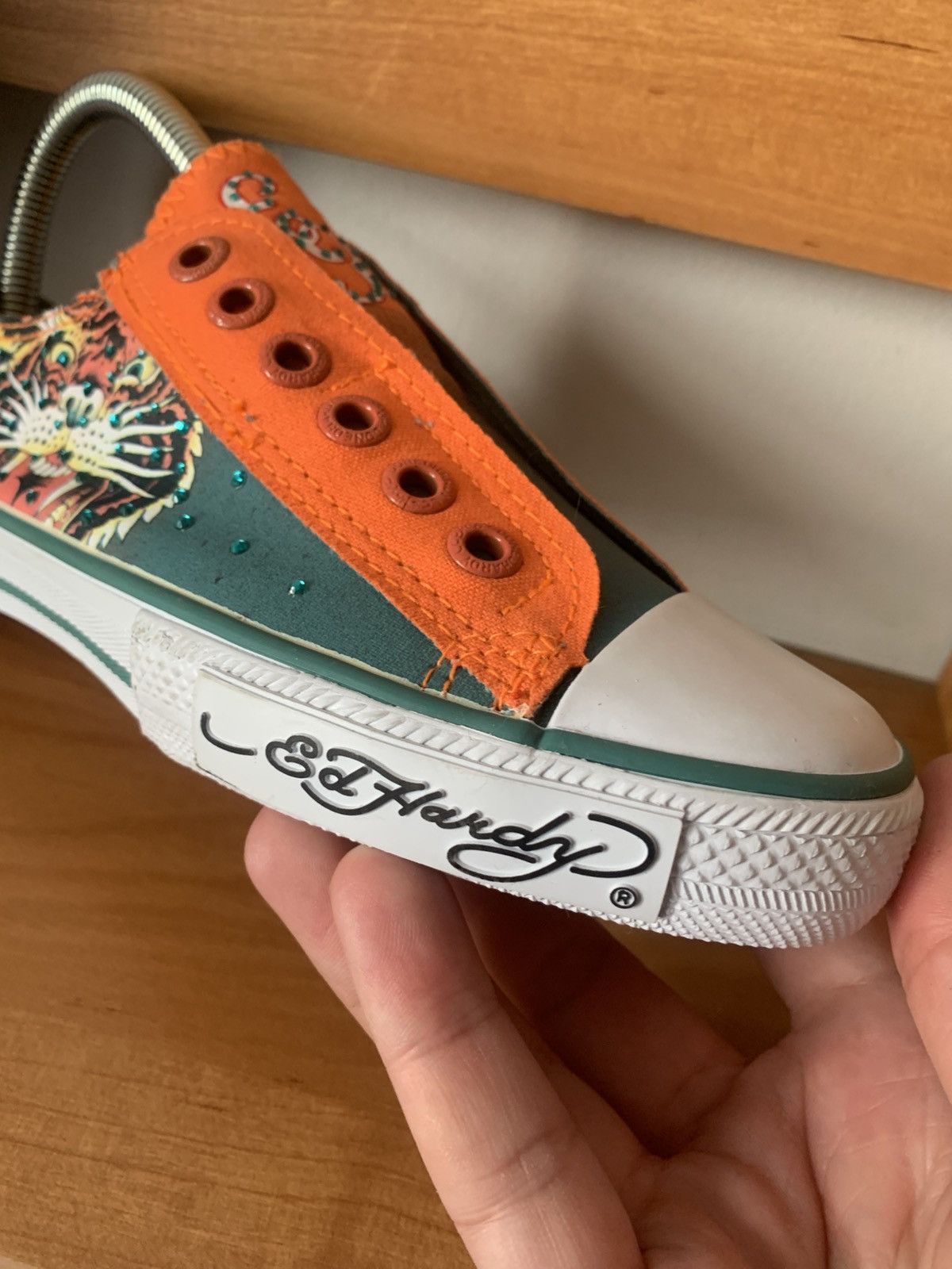 Christian Audigier × Ed Hardy × Vintage Vintage Y2K 6 Ed Hardy Tiger Tattoo Slip Ons Sneakers Size US 6 / IT 36 - 2 Thumbnail