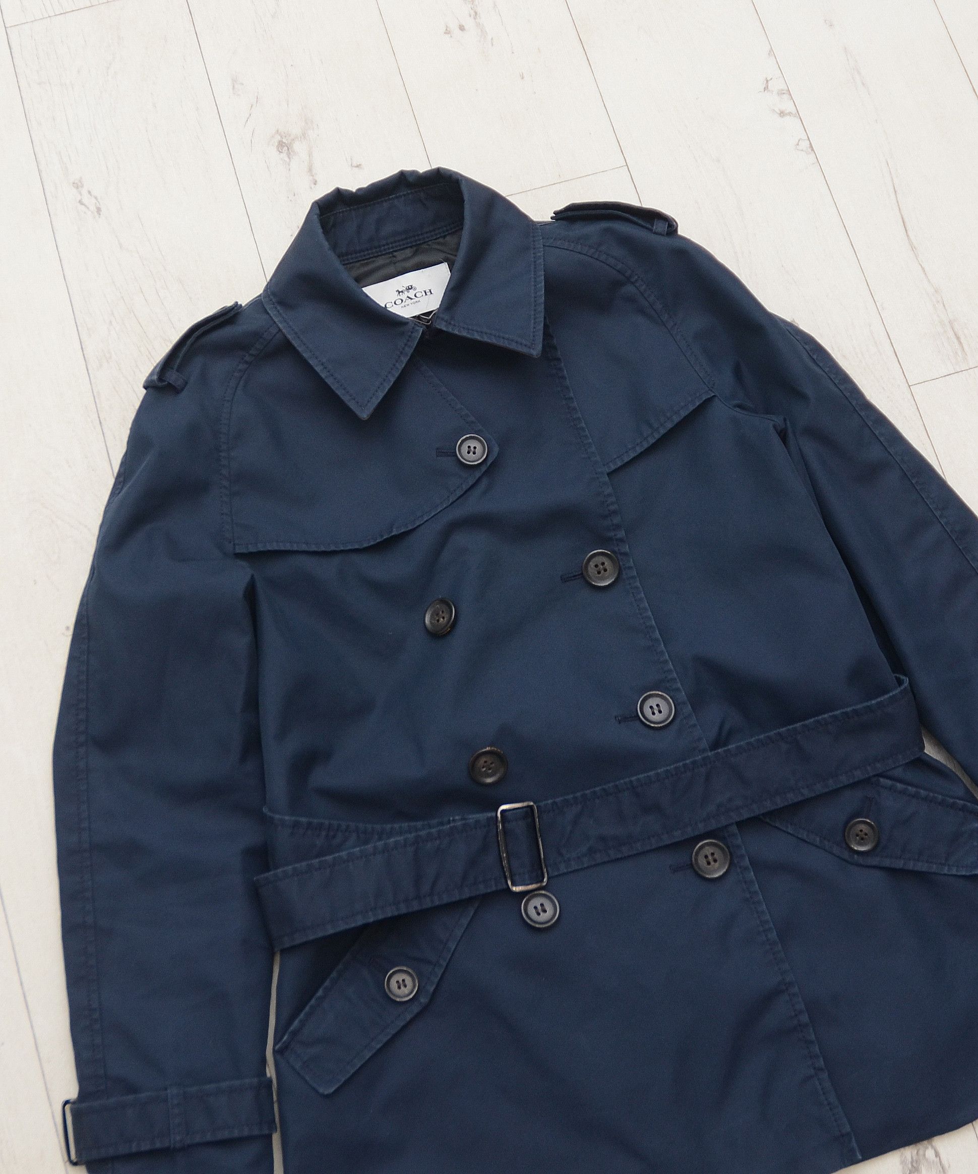 Coach Coach Blue Navy Trench Women’s Coat Jacket The Trench RARE Size S / US 4 / IT 40 - 2 Thumbnail