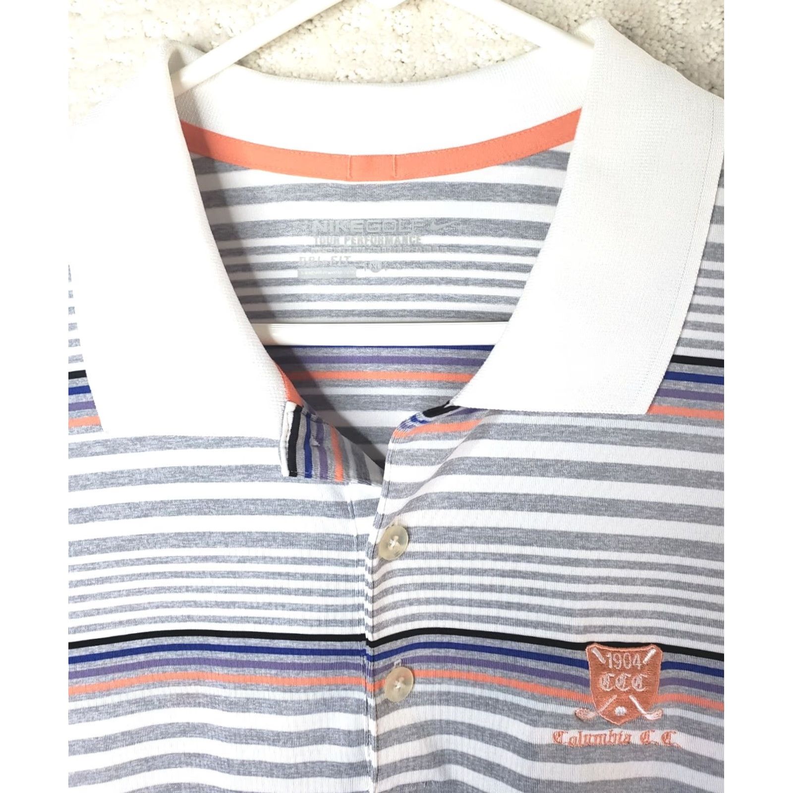 Nike Nike Golf Polo Dri-Fit Tour Performance Striped Shirt Mens XL Multicolor Athletic Golf Polo Shirt Mens XL Size US XL / EU 56 / 4 - 7 Thumbnail