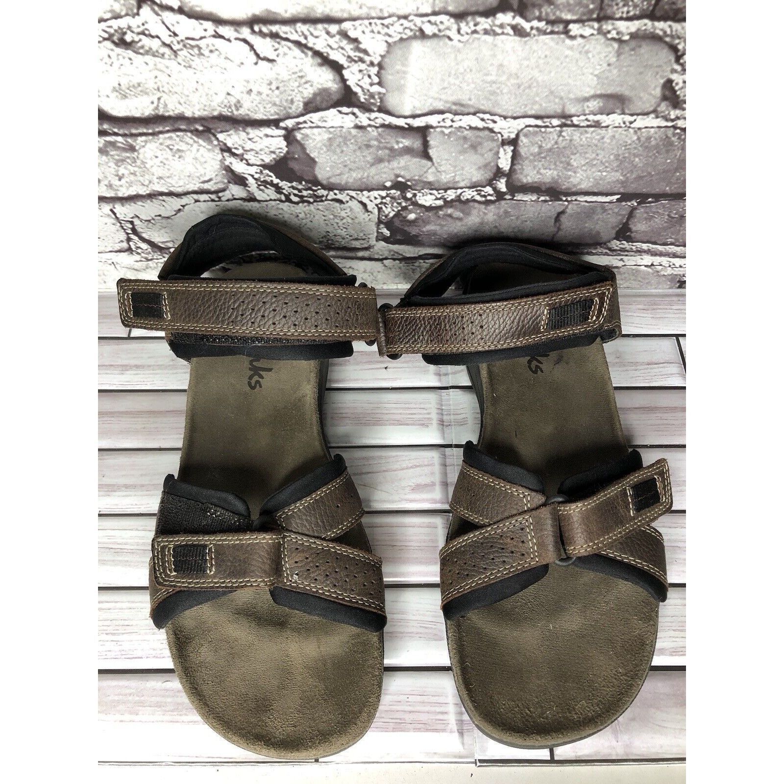 Clarks Clarks Brown Leather Synthetic Hiking Outdoor Strap Sandals Size US 11 / EU 44 - 6 Thumbnail