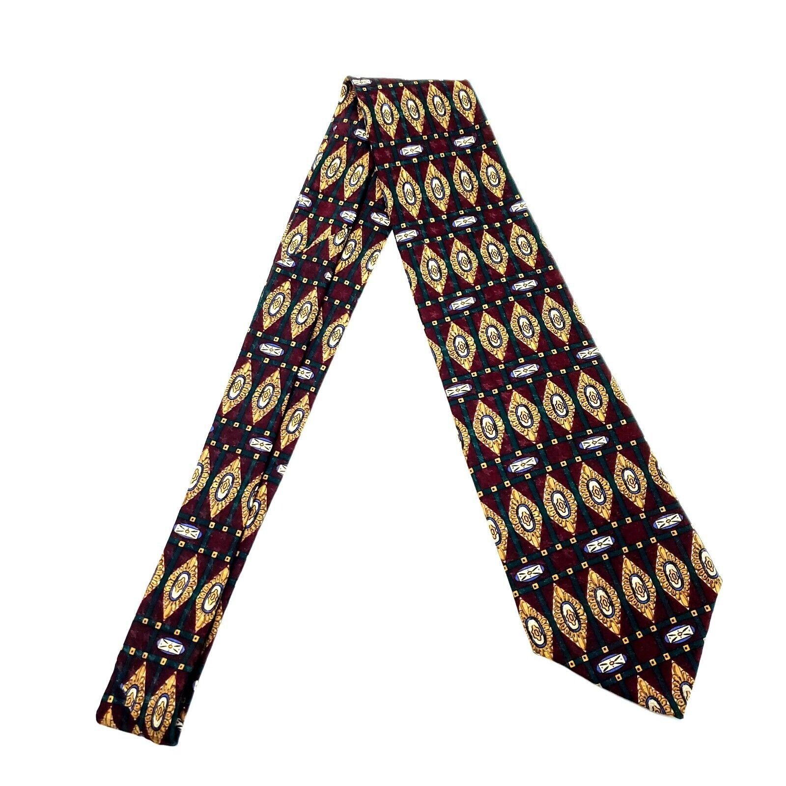 Gap Gap Silk Tie Print Maroon Red Geometric Size ONE SIZE - 7 Thumbnail