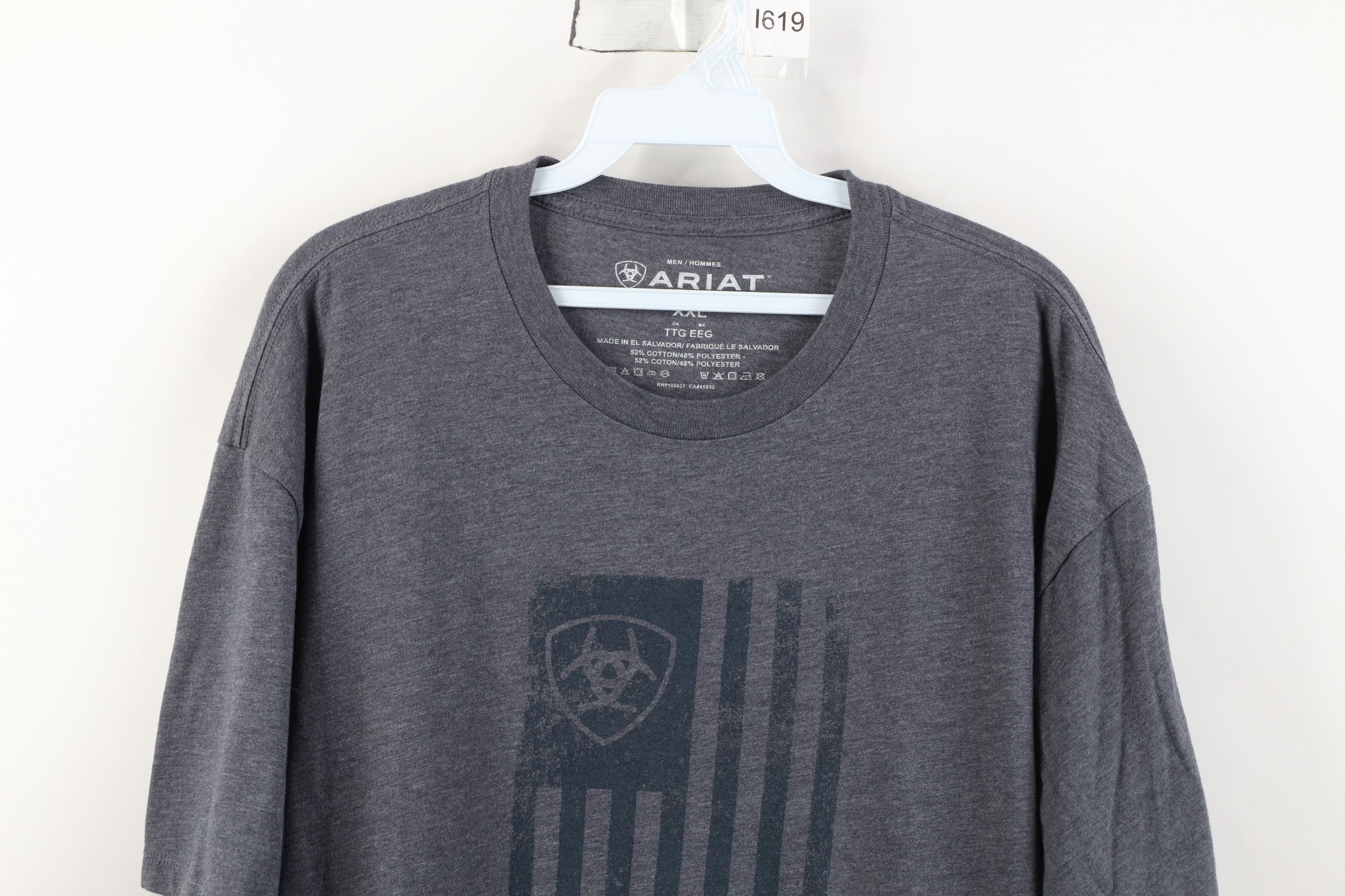 Ariat Ariat Spell USA Flag Jersey Knit Short Sleeve T-Shirt Gray Size US XXL / EU 58 / 5 - 2 Thumbnail