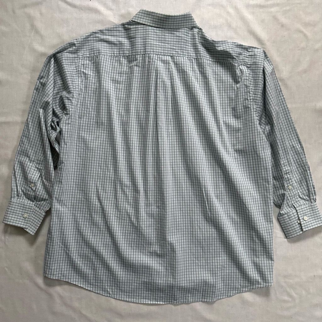 Michael Kors Michael Kors Green Plaid Button-Up Dress Shirt 18.5-34/35 Size US XL / EU 56 / 4 - 4 Thumbnail