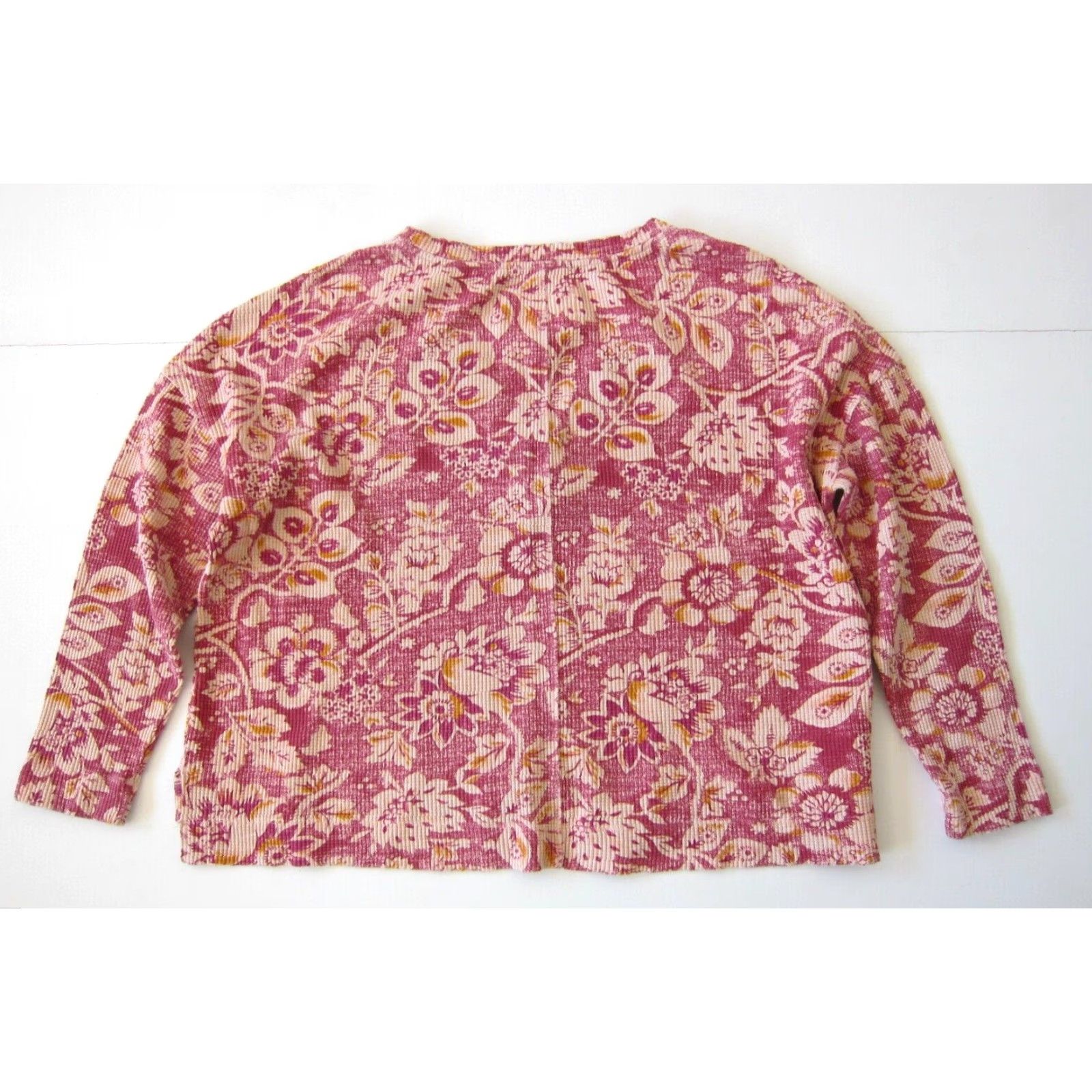 Vintage Pilcro Anthropologie Pink V-Neck Long Sleeve Oversized Top M Blouse Women Size M / US 6-8 / IT 42-44 - 2 Thumbnail