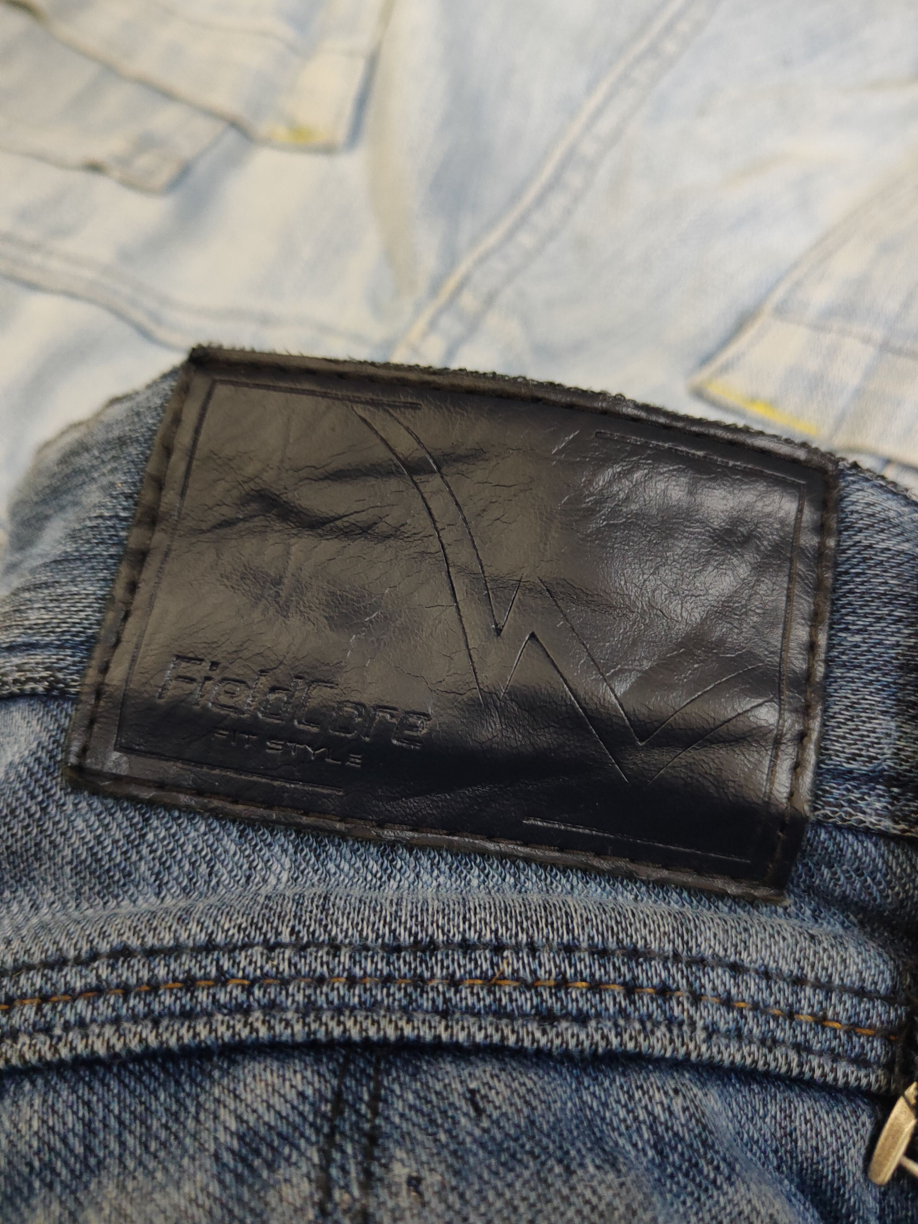 Japanese Brand FieldCore Dark Blue Distressed Ripped Jeans #W1957 Size US 31 - 13 Thumbnail