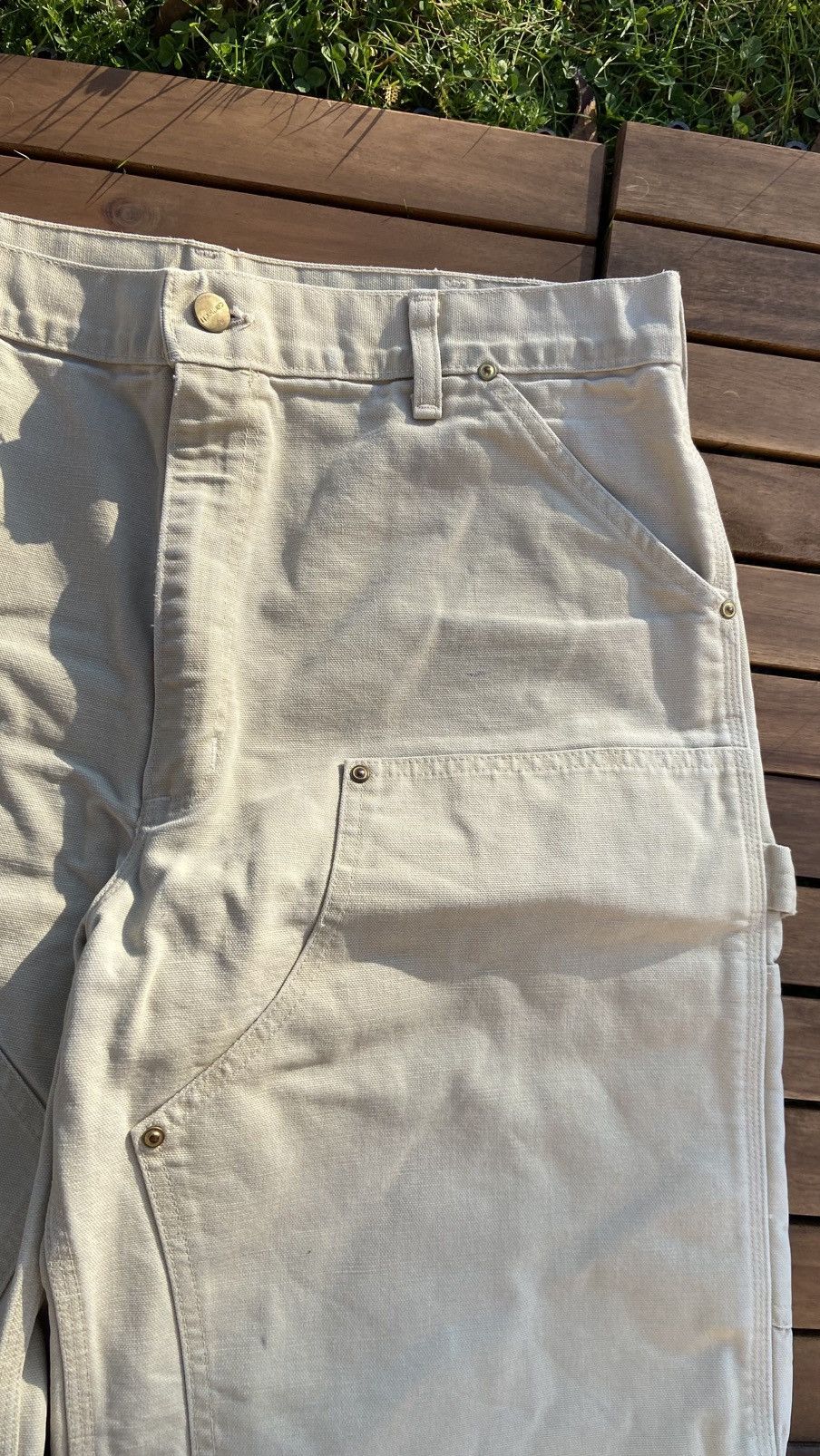 Carhartt 🟤Carhartt Double knee shorts jorts 19 DB🟤 Size US 36 / EU 52 - 6 Thumbnail
