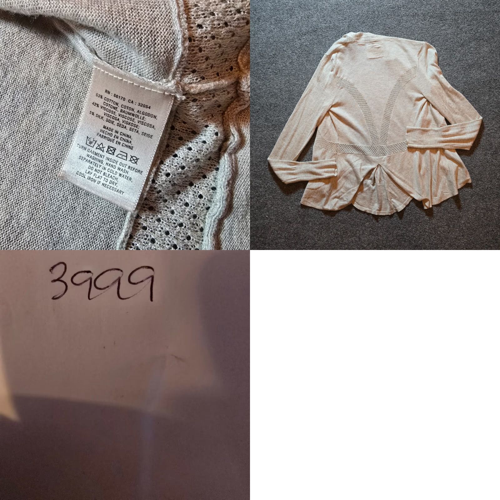 Anthropologie Anthropologie Sweater Womens M Beige Cardigan Open Cotton Silk Long Sleeve Solid Bohemian Classic Fall Spring Winter Size M / US 6-8 / IT 42-44 - 8 Thumbnail