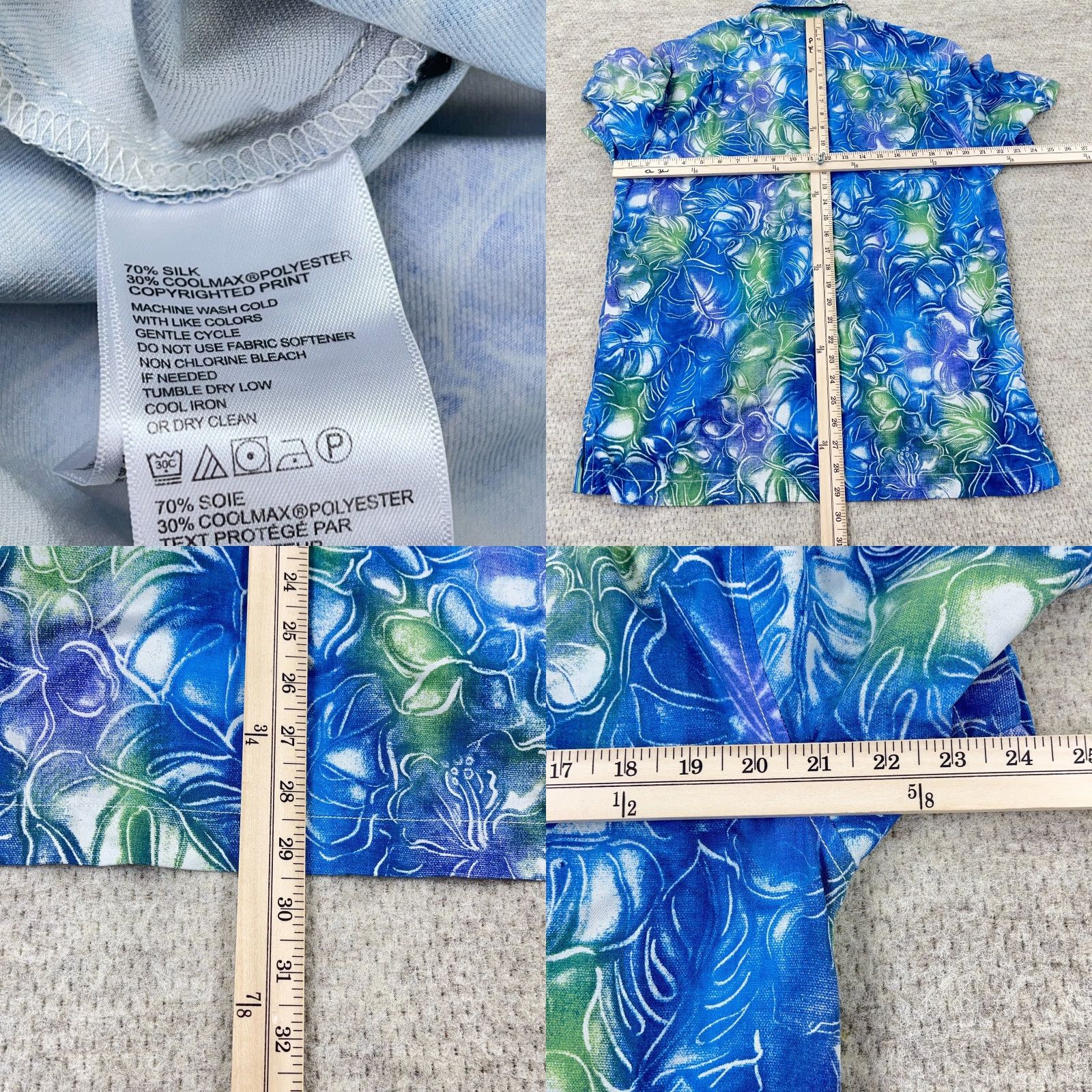 Tommy Bahama VINTAGE Tommy Bahama Shirt Men M Blue Silk Floral Hawaiian Island Button-Up Shirt Size US M / EU 48-50 / 2 - 8 Thumbnail