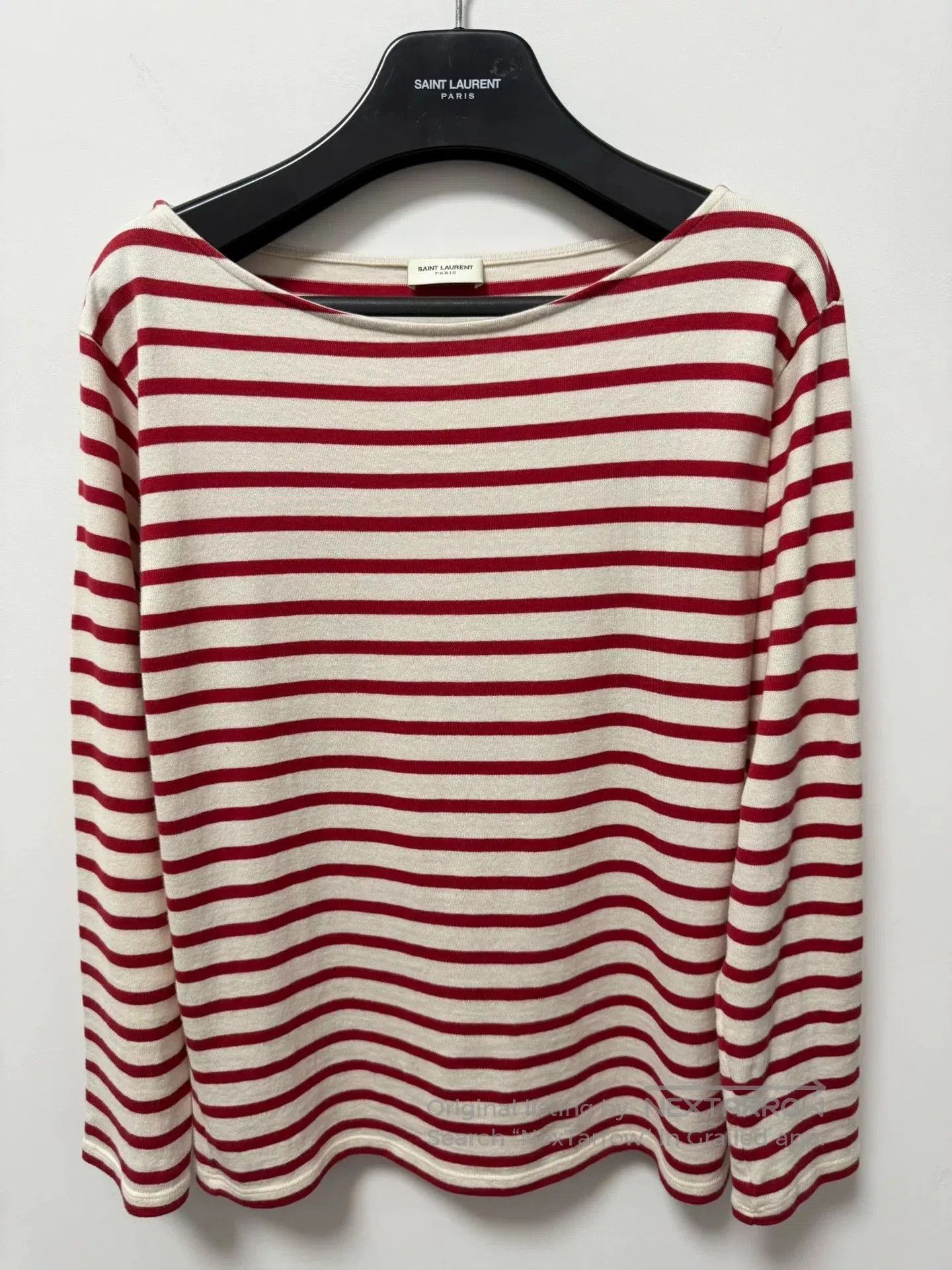 Saint Laurent Paris Saint Laurent Red and White Striped T. Size US S / EU 44-46 / 1 - 1 Thumbnail